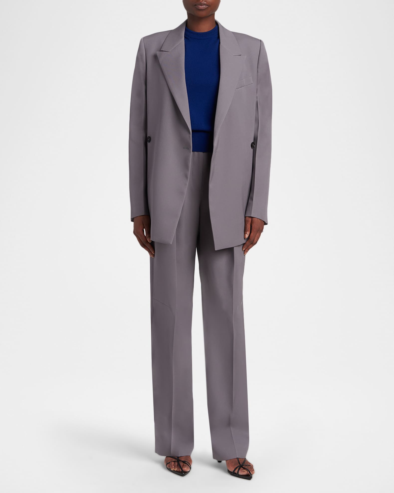 Jil Sander Side Slits Double-Breasted Blazer Jacket | Neiman Marcus