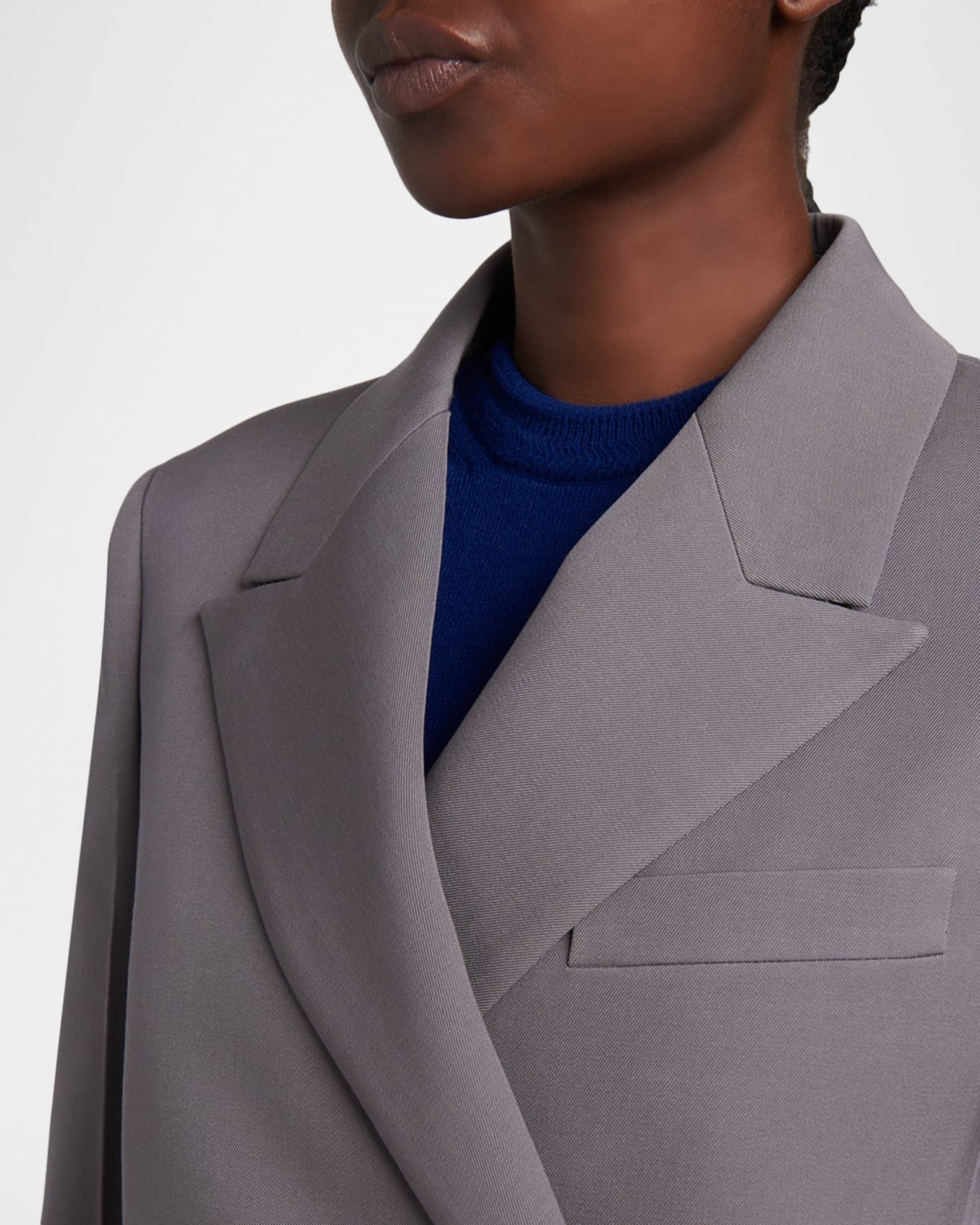 Jil Sander Side Slits Double-Breasted Blazer Jacket | Neiman Marcus