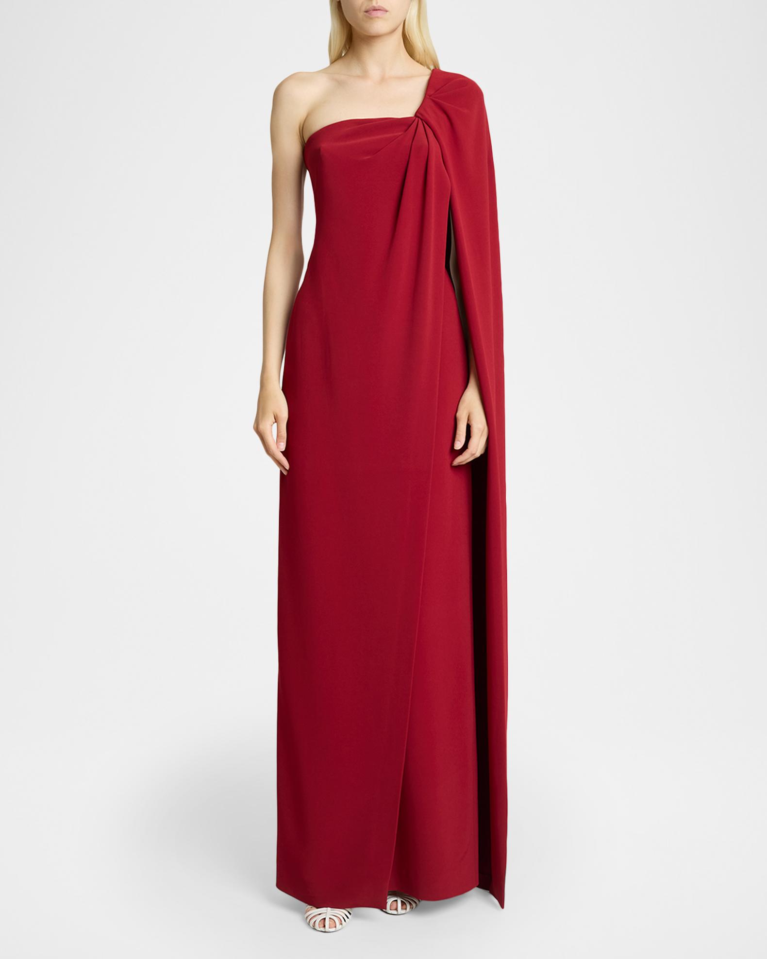 givenchy formal dresses - Asymmetric Evening Dress in Crepe Cady - Red - Women givenchy wedding dress