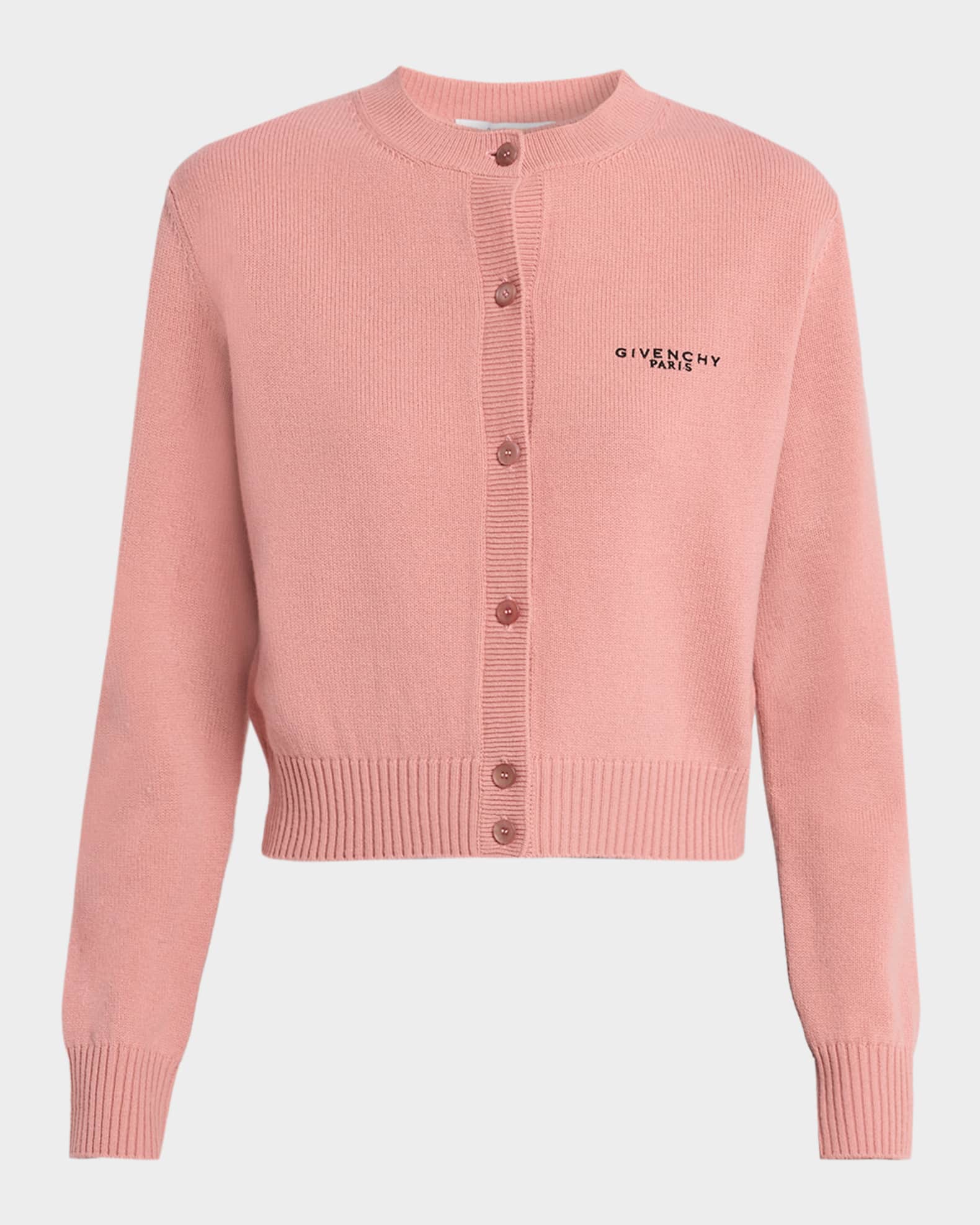 Givenchy Wool-Cashmere Crewneck Cardigan | Neiman Marcus