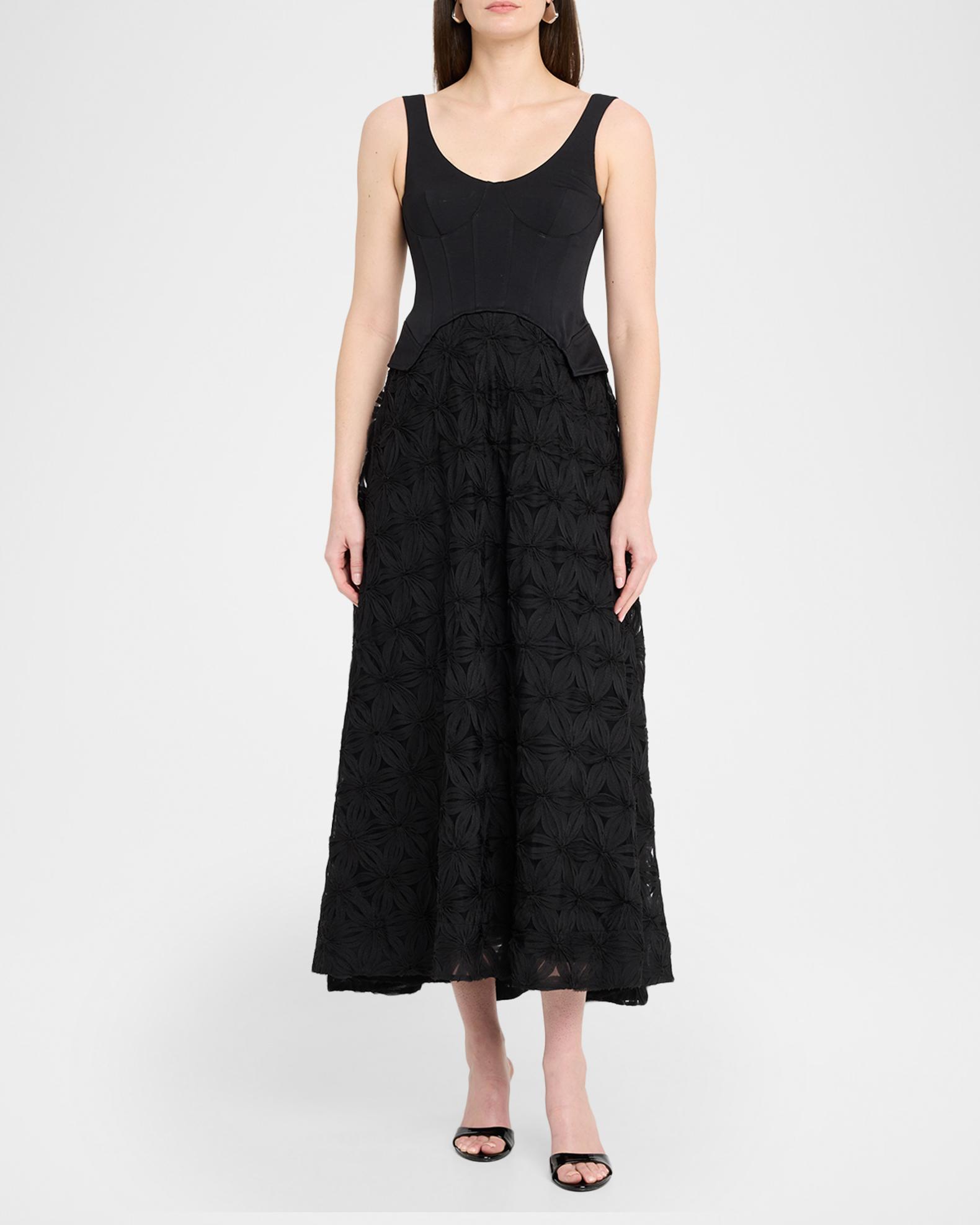 jonathan simkhai corset dress Women's Bryony Corseted Maxi - Black Women Sweater Dresses｜Fashion SZN Size:46 Reg Measurements from size 0 Mist Over Zhuzihu