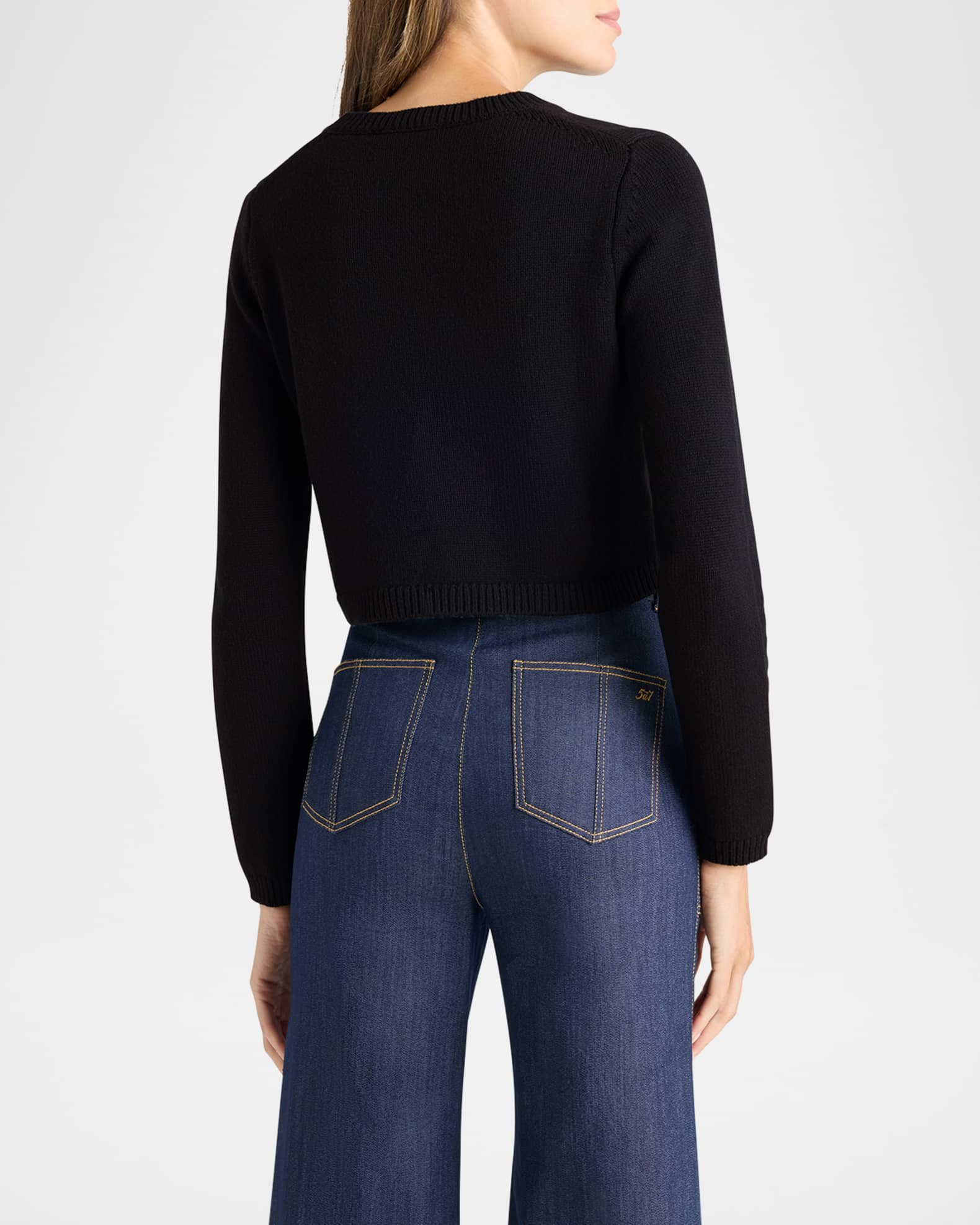 Cinq a Sept Issa Heritage Rose Cropped Sweater | Neiman Marcus