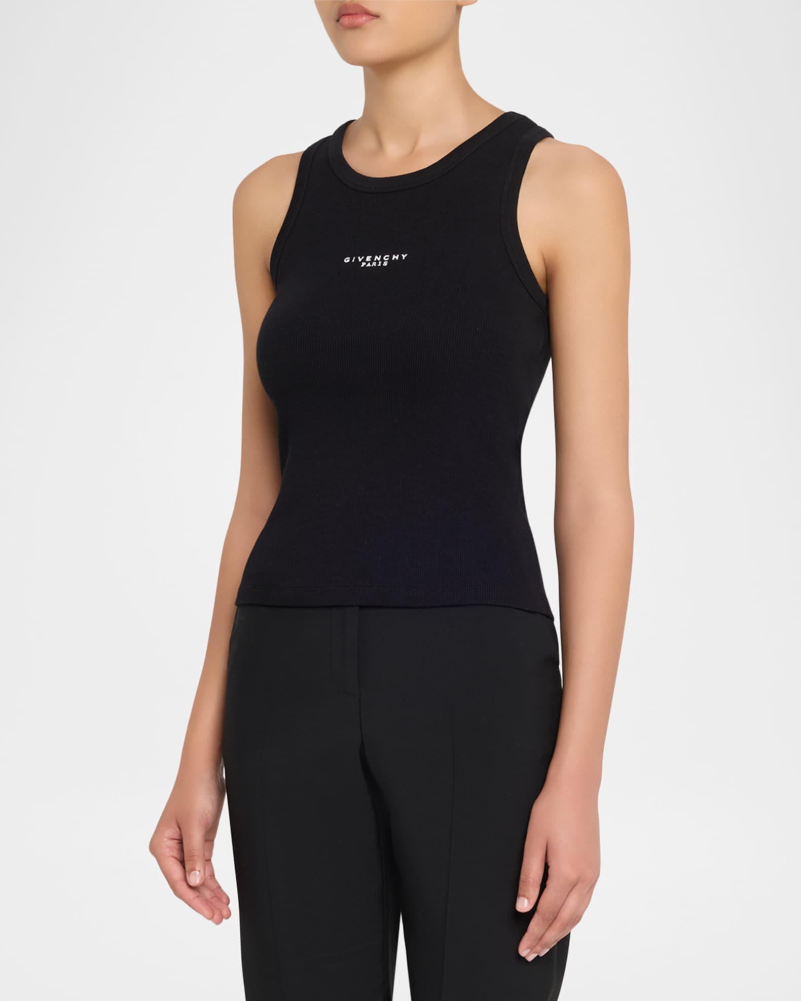 【極美品】GIVENCHY 4G刺繍 リブタンクトップ 黒 S ジバンシィ Givenchy Logo Ribbed Tank Top | Neiman Marcus