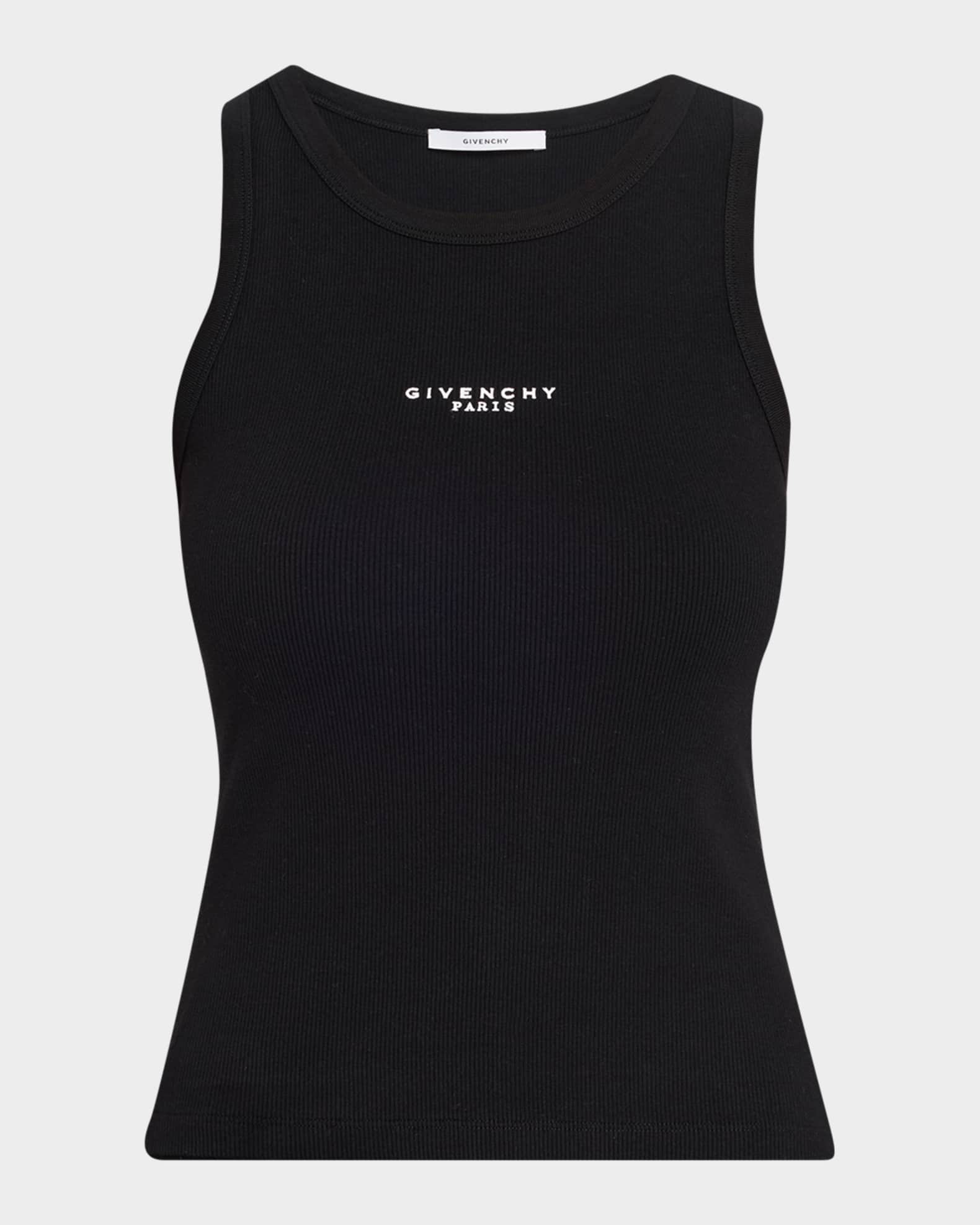 【極美品】GIVENCHY 4G刺繍 リブタンクトップ 黒 S ジバンシィ Givenchy Logo Ribbed Tank Top | Neiman Marcus
