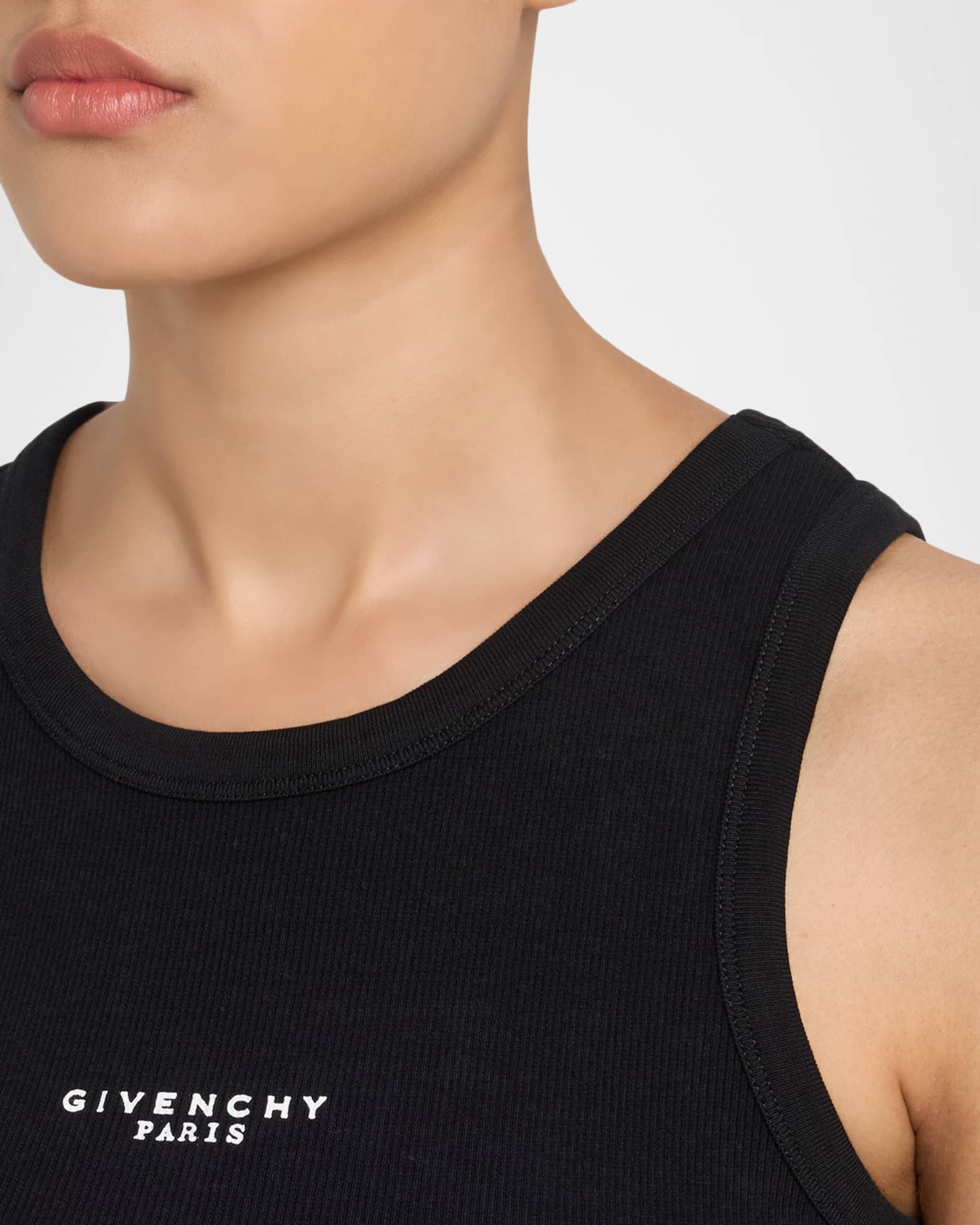 Givenchy Logo Ribbed Tank Top | Neiman Marcus