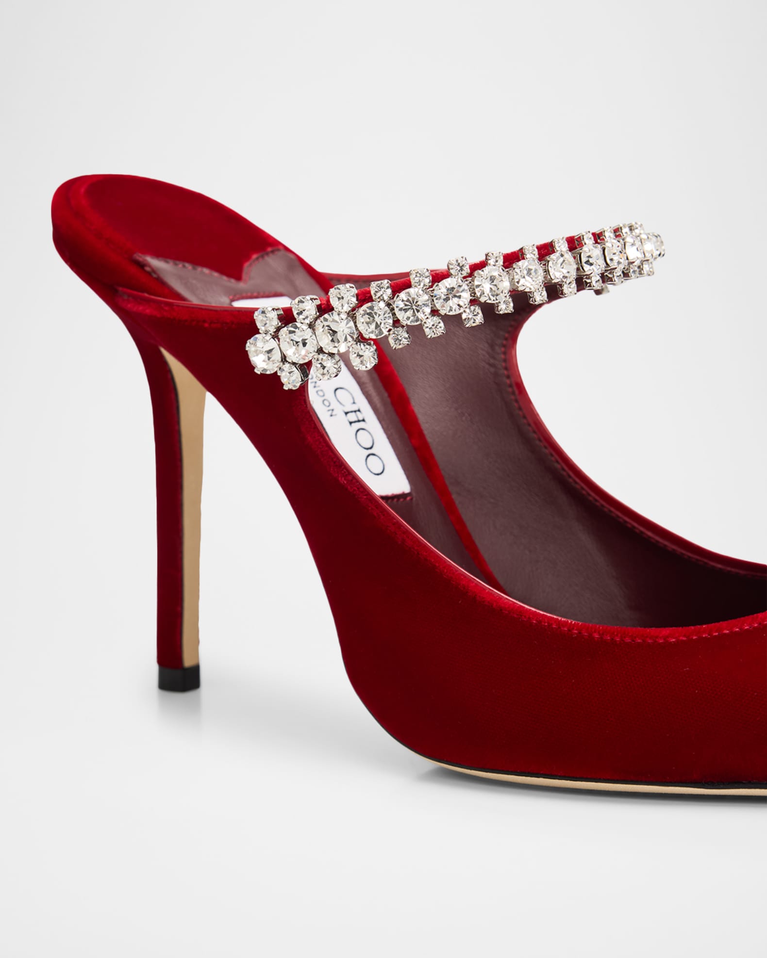 Jimmy Choo 100mm Bing Embellished Velvet Mule Pumps | Neiman Marcus