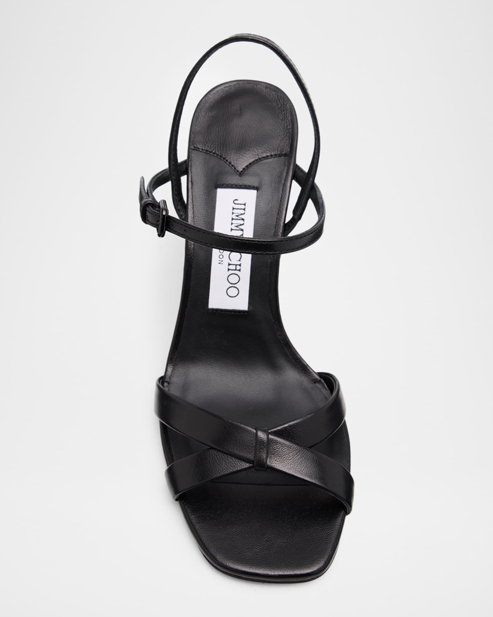 Jimmy Choo 85mm Elsy Leather Block-Heel Sandals | Neiman Marcus