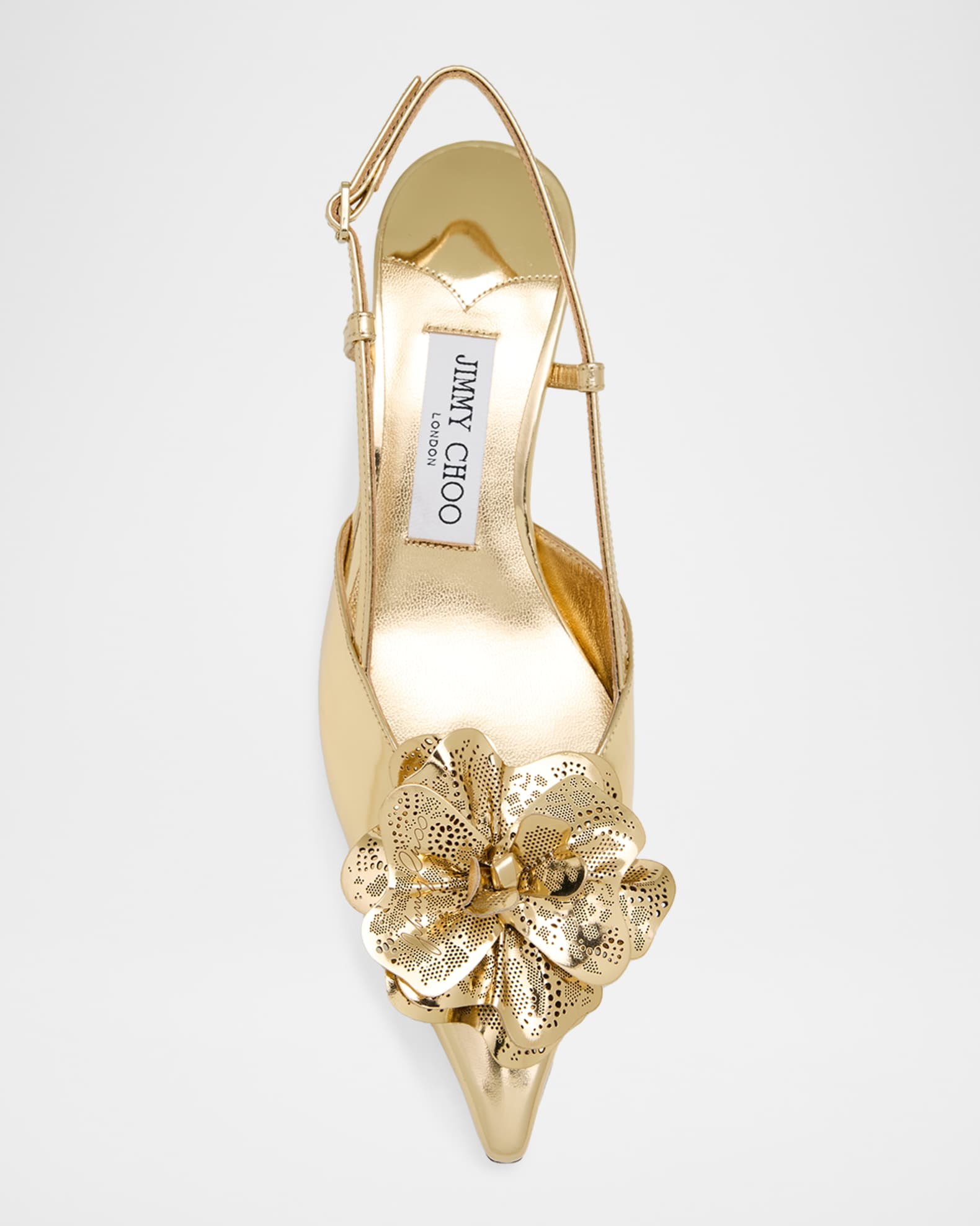 Jimmy Choo Mimmi Metallic Leather Kitten-Heel Slingback Pumps