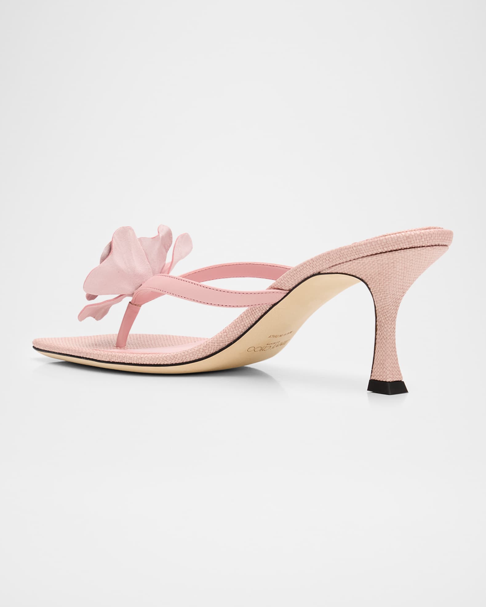 70mm Freja Flower Leather Sandals | Neiman Marcus