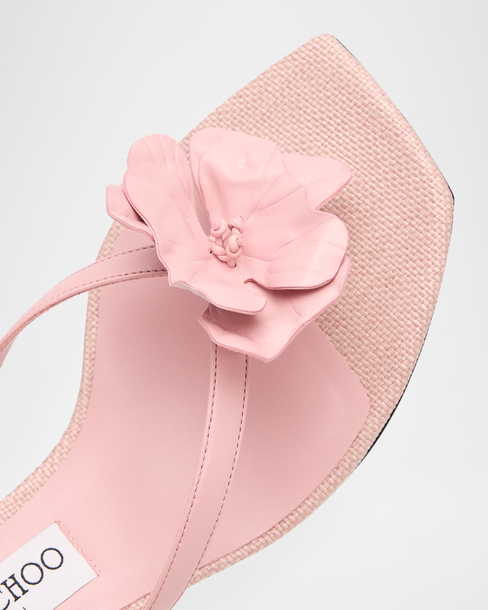 Jimmy Choo 70mm Freja Flower Leather Sandals | Neiman Marcus