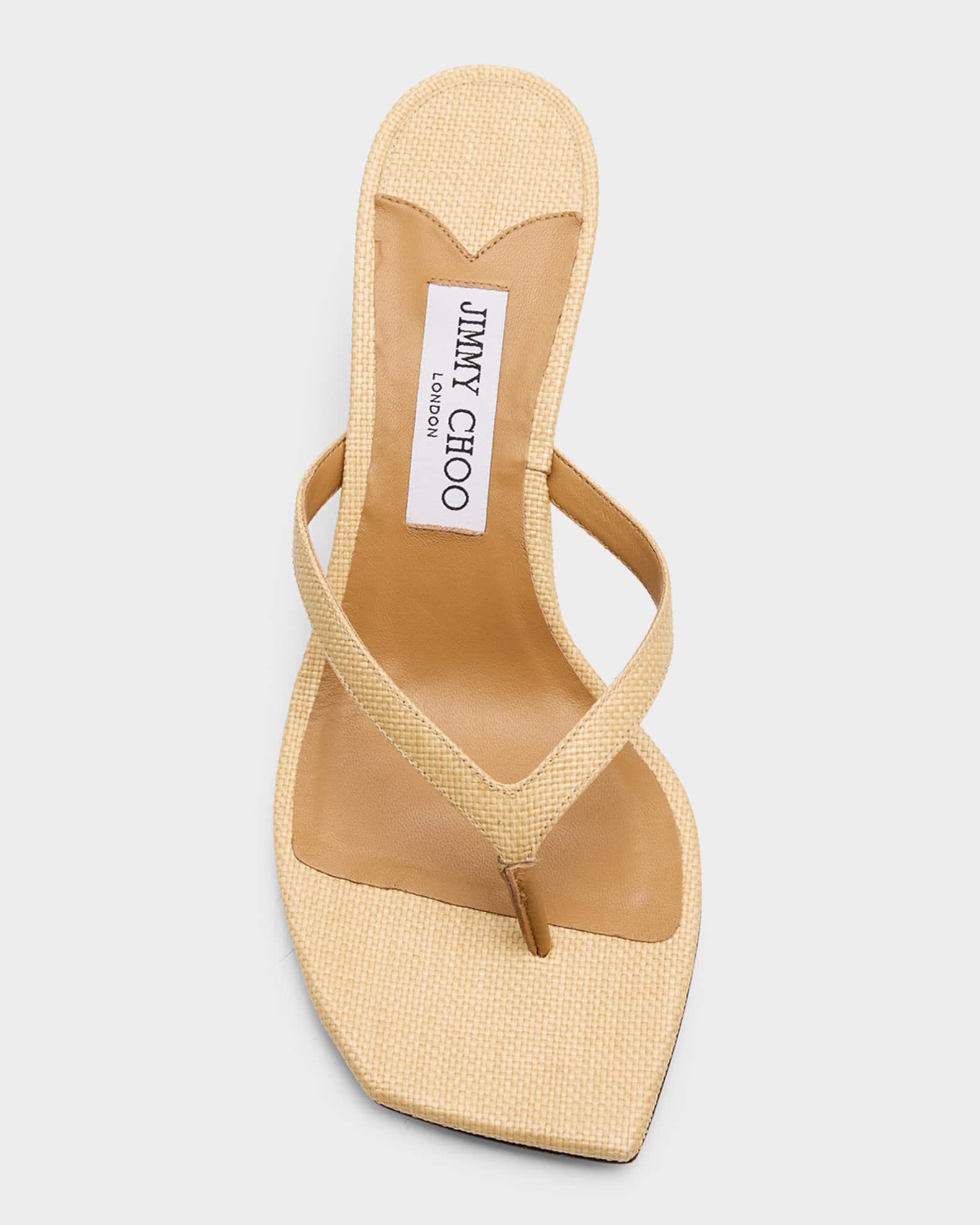 Jimmy Choo 70mm Freja Raffia Sandals | Neiman Marcus