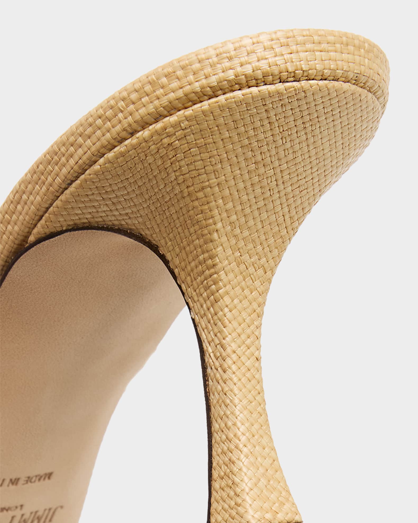 Jimmy Choo 70mm Freja Raffia Sandals | Neiman Marcus