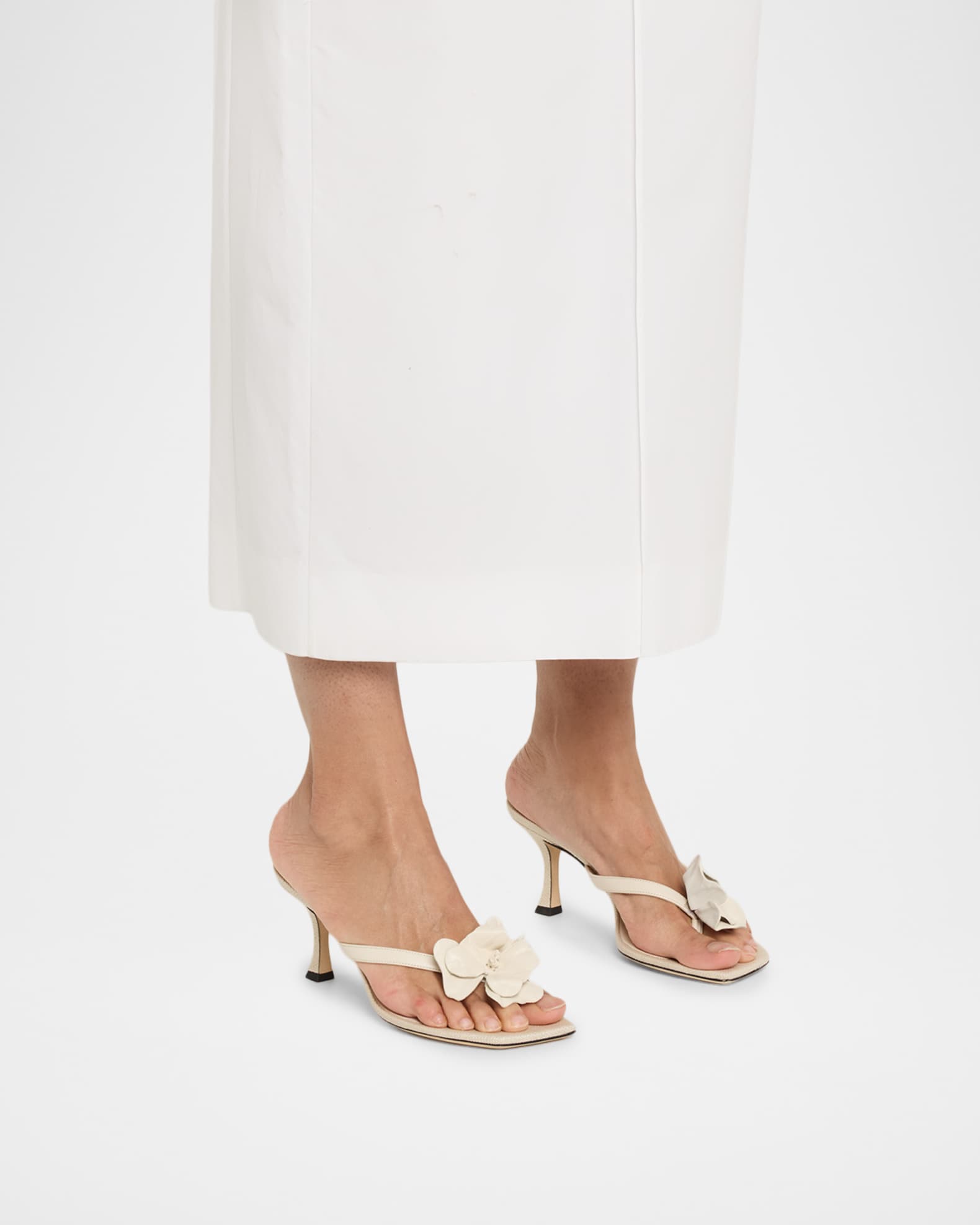 Jimmy Choo 70mm Freja Flower Leather Sandals | Neiman Marcus