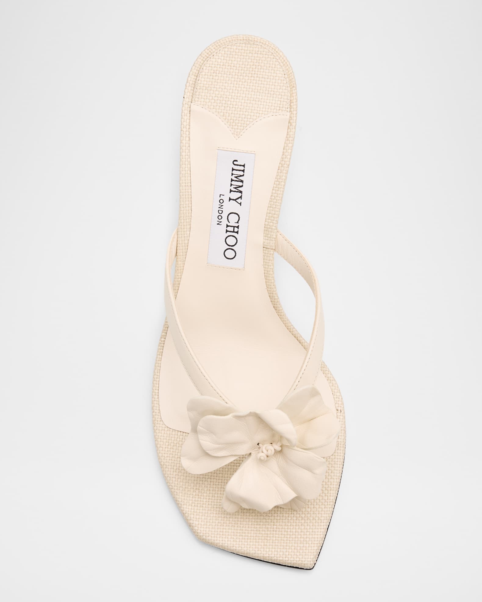 Jimmy Choo 70mm Freja Flower Leather Sandals | Neiman Marcus