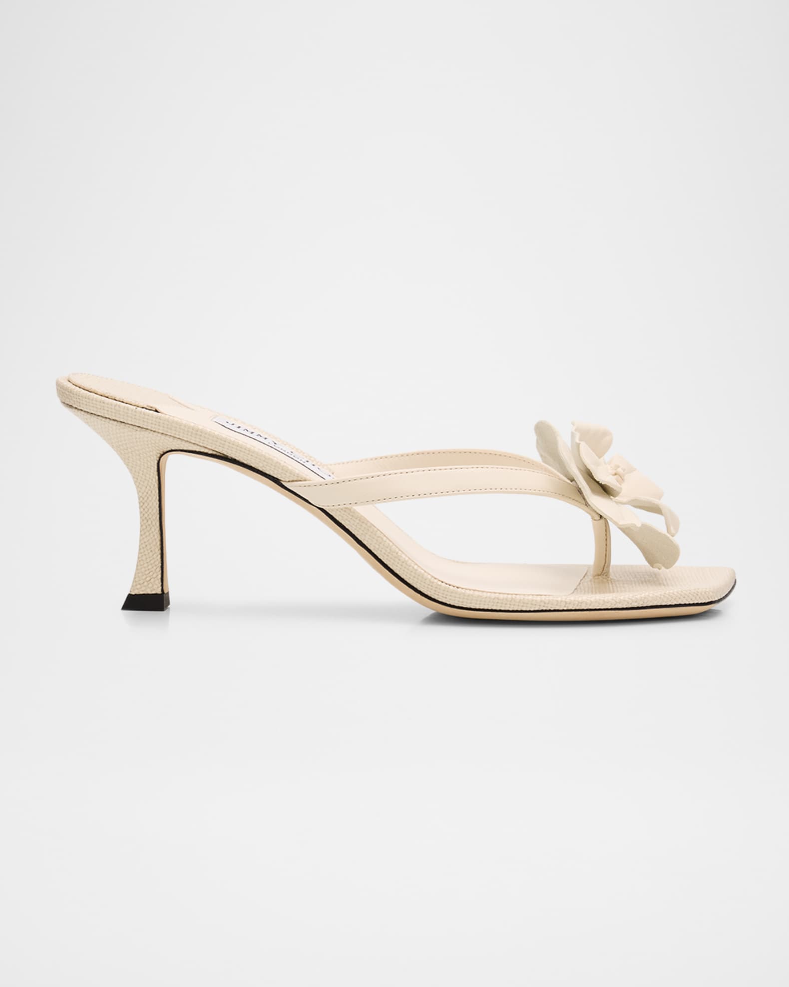 【新品・未使用】JIMMY CHOO 靴べら Jimmy Choo 70mm Freja Flower Leather Sandals | Neiman Marcus