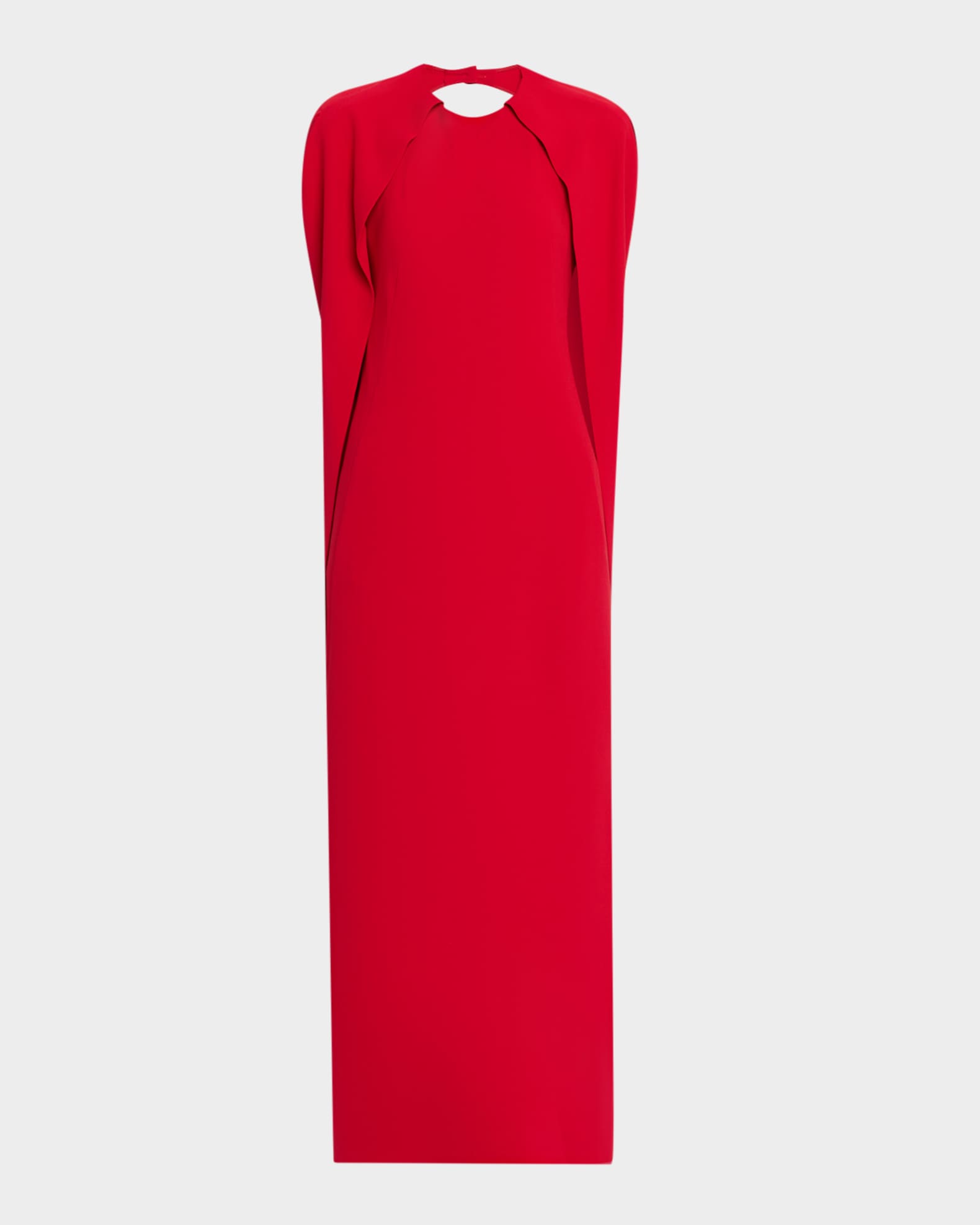 Alberta Ferretti Women's Stretch Cape-Back Column Dress - Red - Size 8