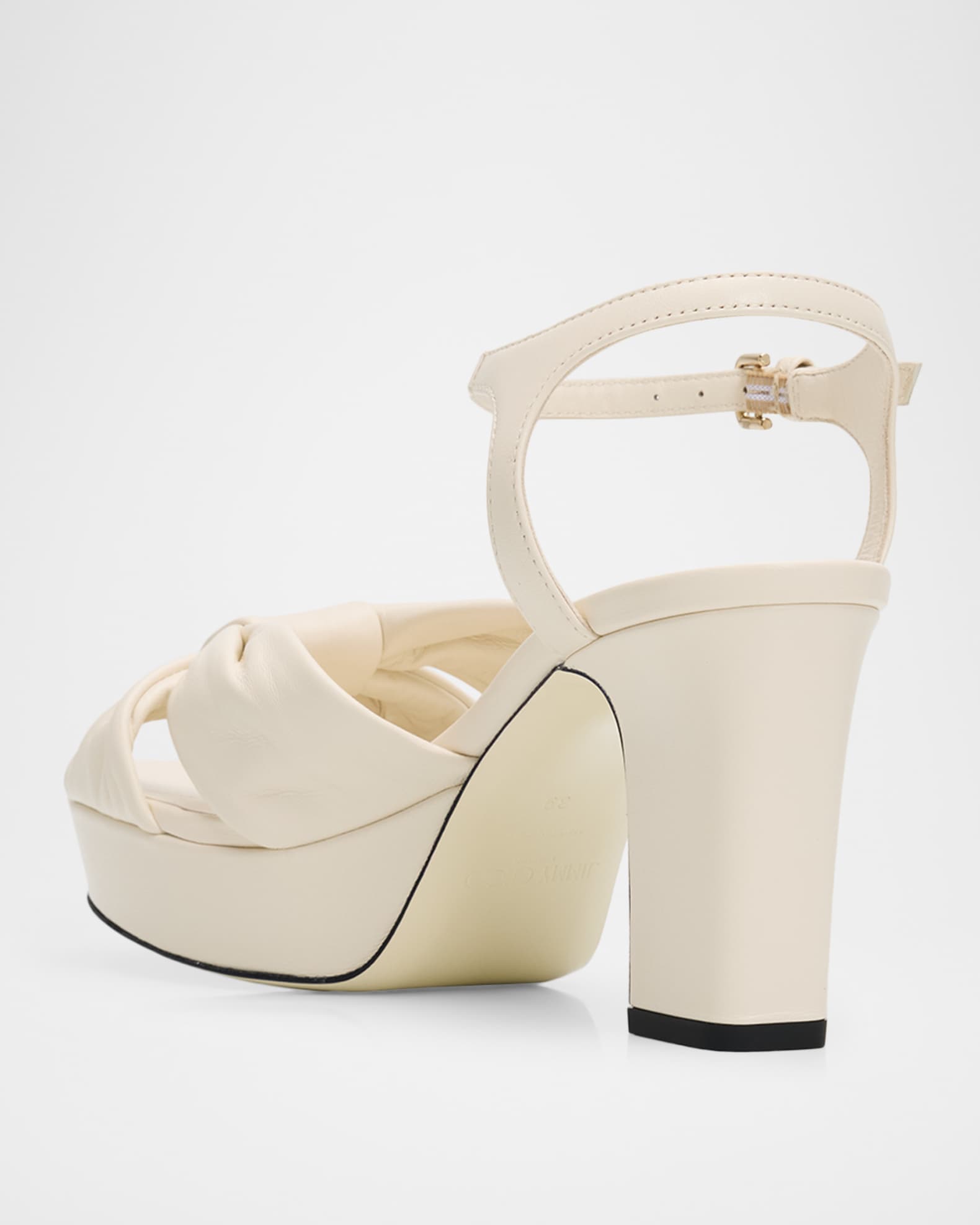 Jimmy Choo 80mm Heloise Leather Platform Sandals | Neiman Marcus