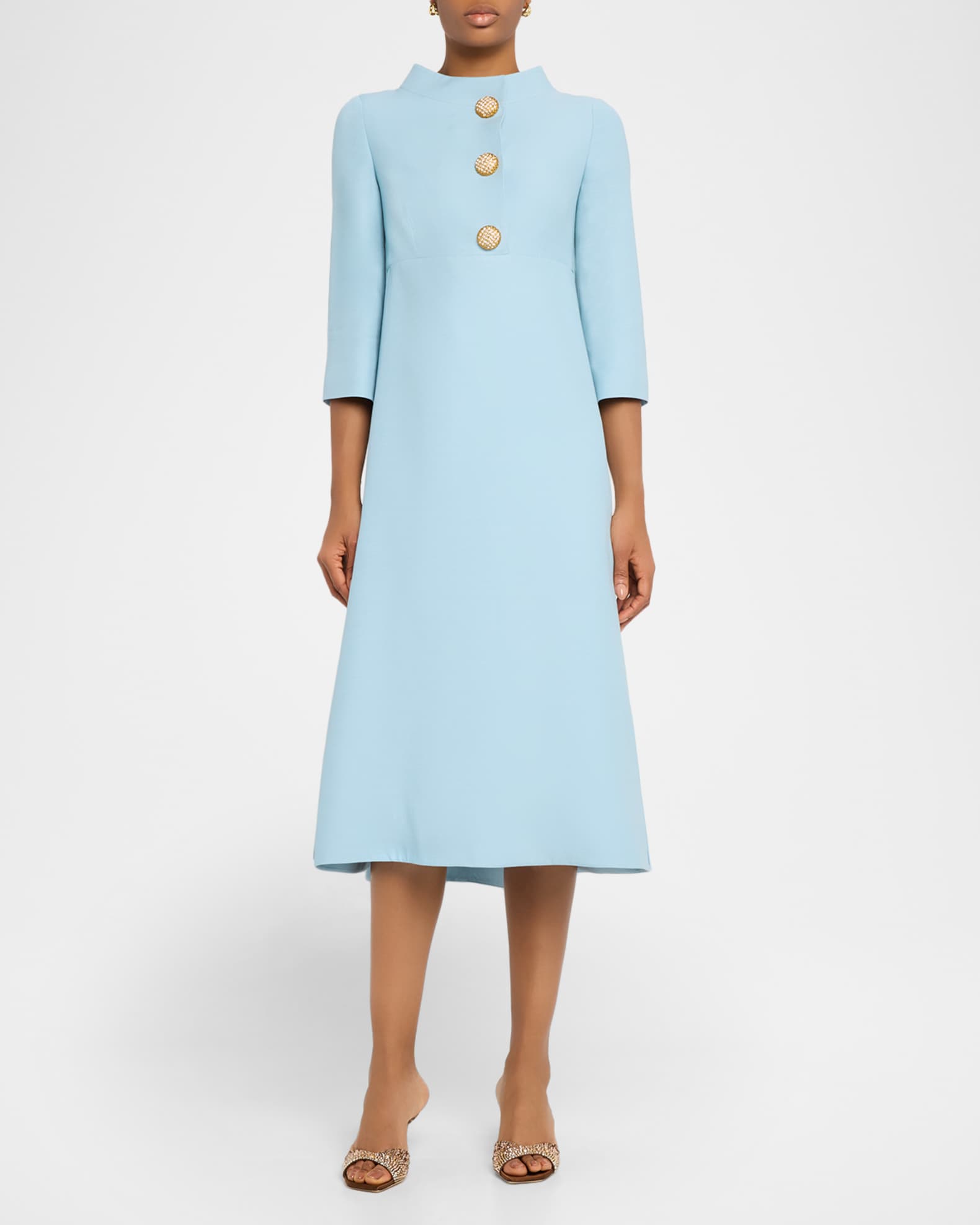 jimmy choo blue dress Graceful Blue Jimmy Choo Silk Blend Dress Material Featuring Floral Em