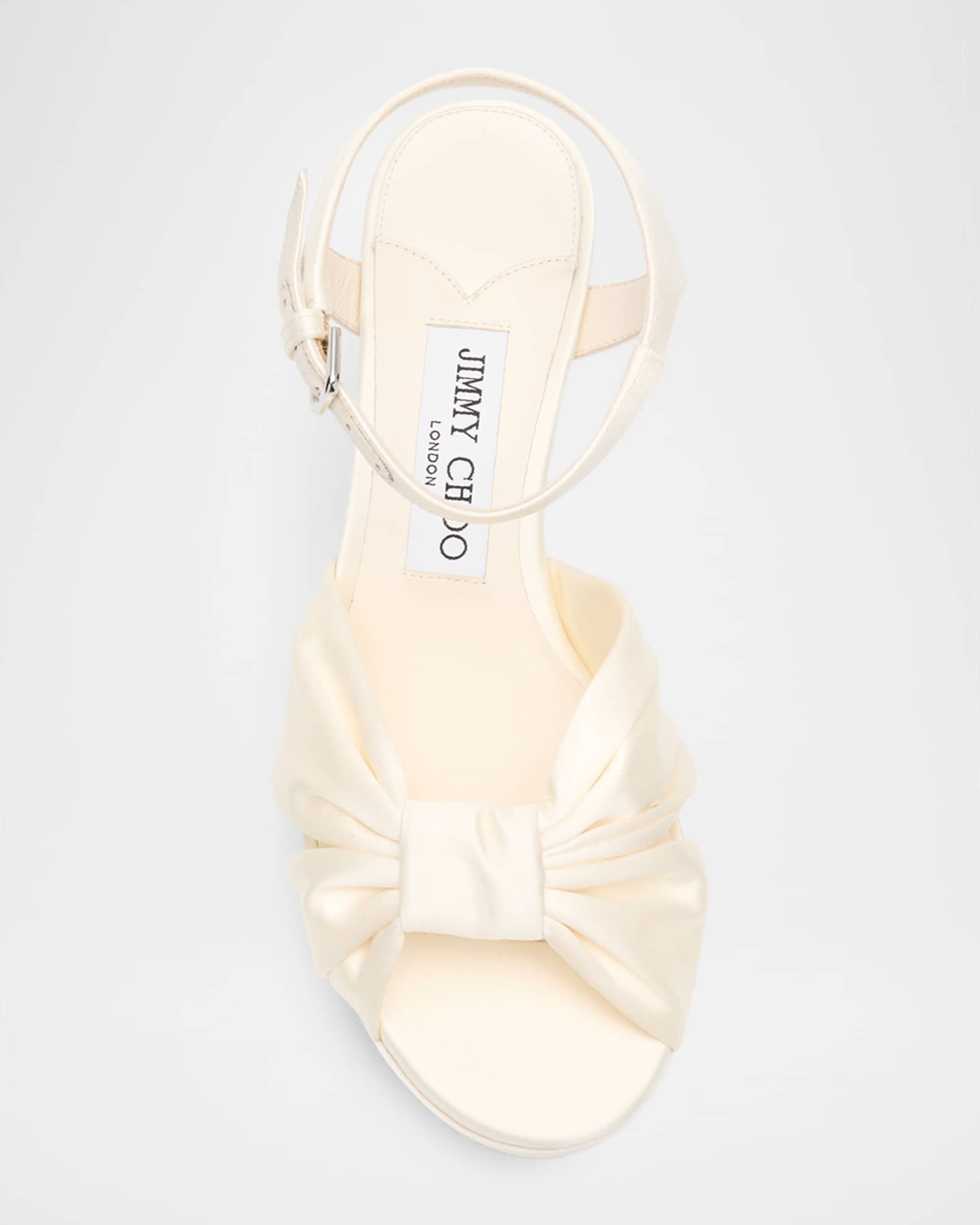Jimmy Choo 80mm Heloise Satin Platform Sandals | Neiman Marcus