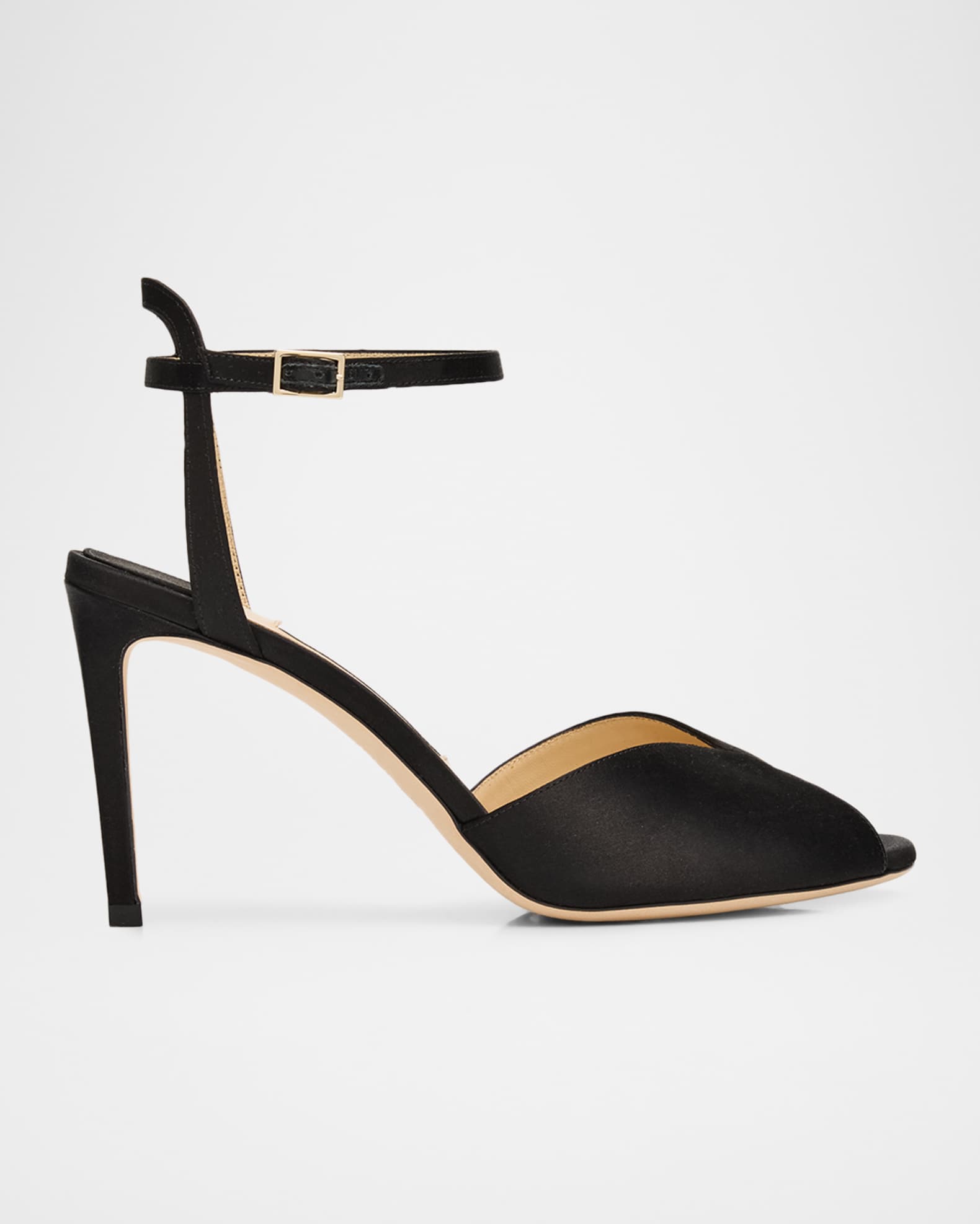 Jimmy Choo Sacora 85 Satin Ankle-Strap Sandals | Neiman Marcus