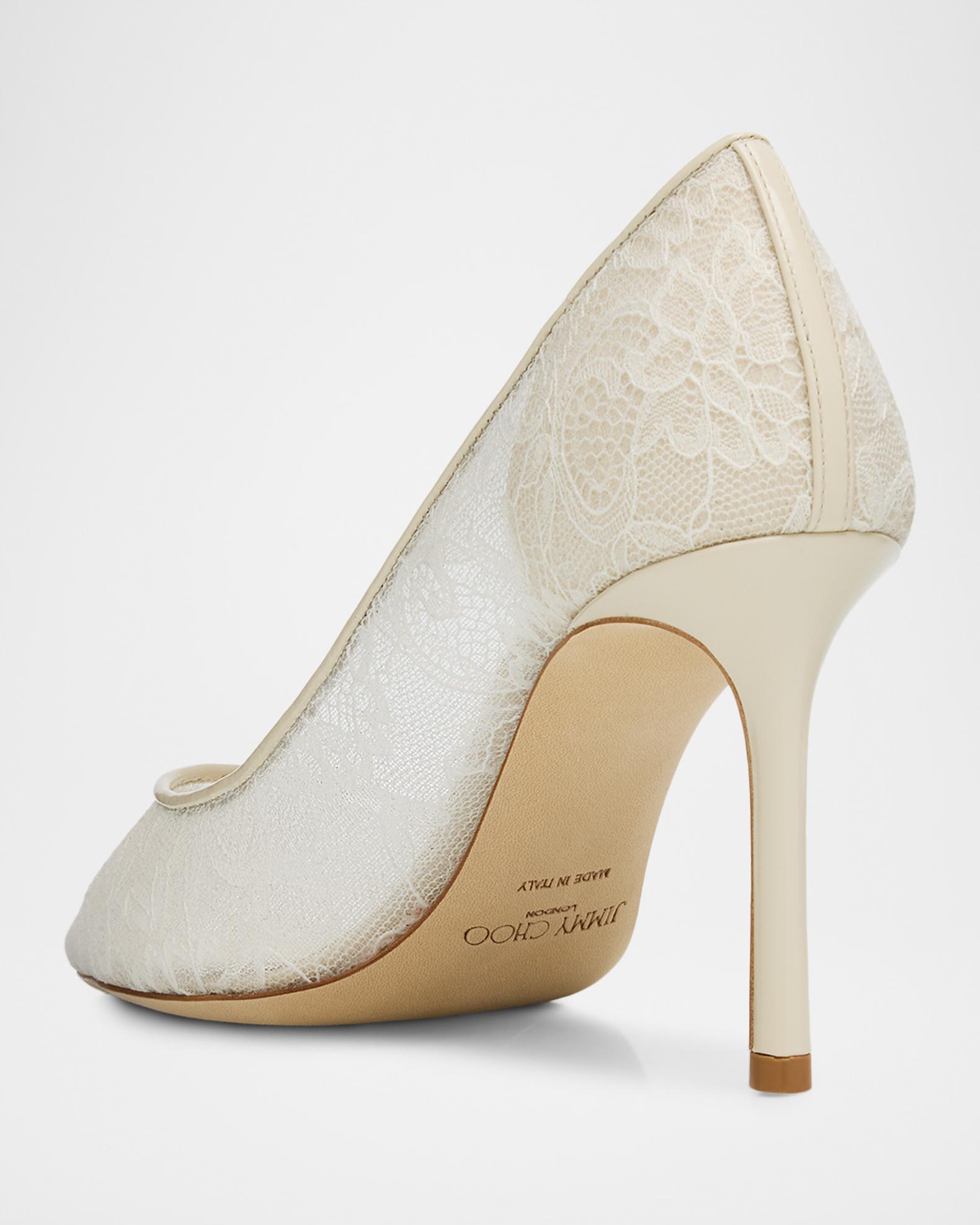 Jimmy Choo 85mm Romy Lace Pointed-Toe Pumps | Neiman Marcus