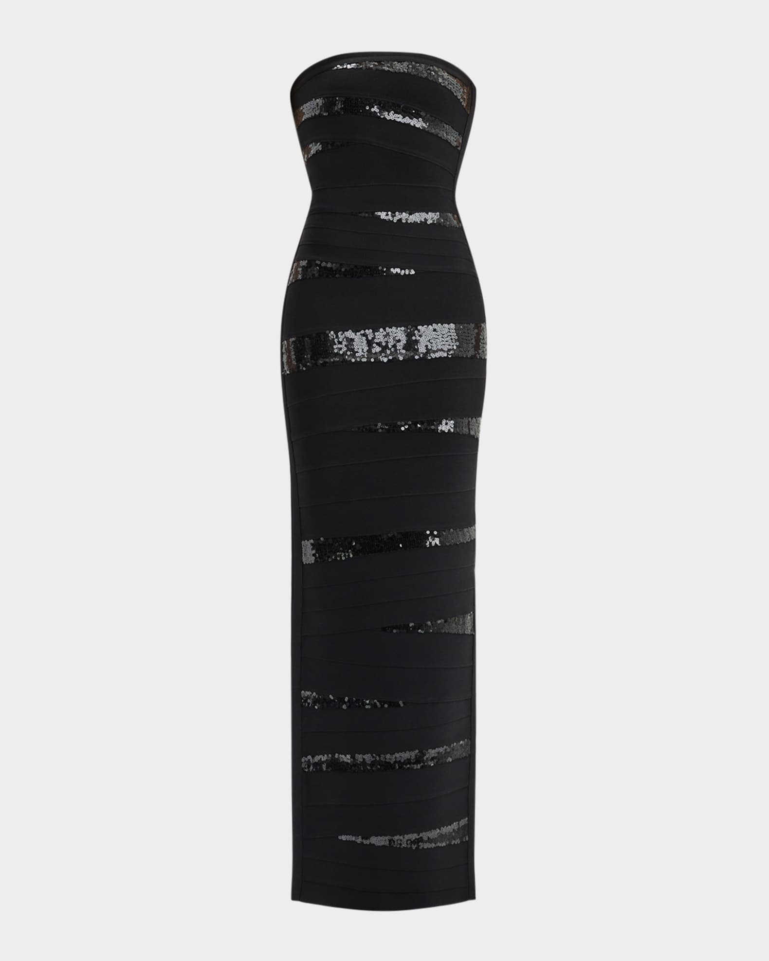 Herve Leger The Chiara Sequined Strapless Gown | Neiman Marcus