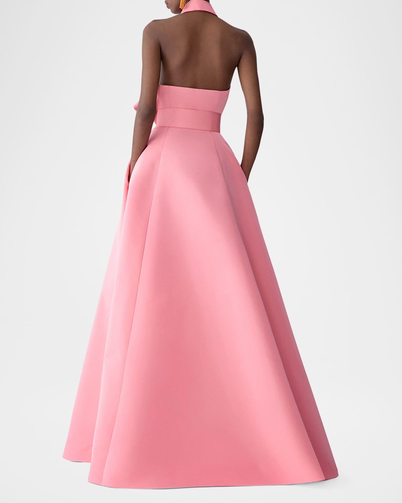 pictures of hot pink dresses Elegant Long Chiffon Hot Pink Evening Dresses With Cape A-Line One Shoulder  Prom Dress P1887 main image 1