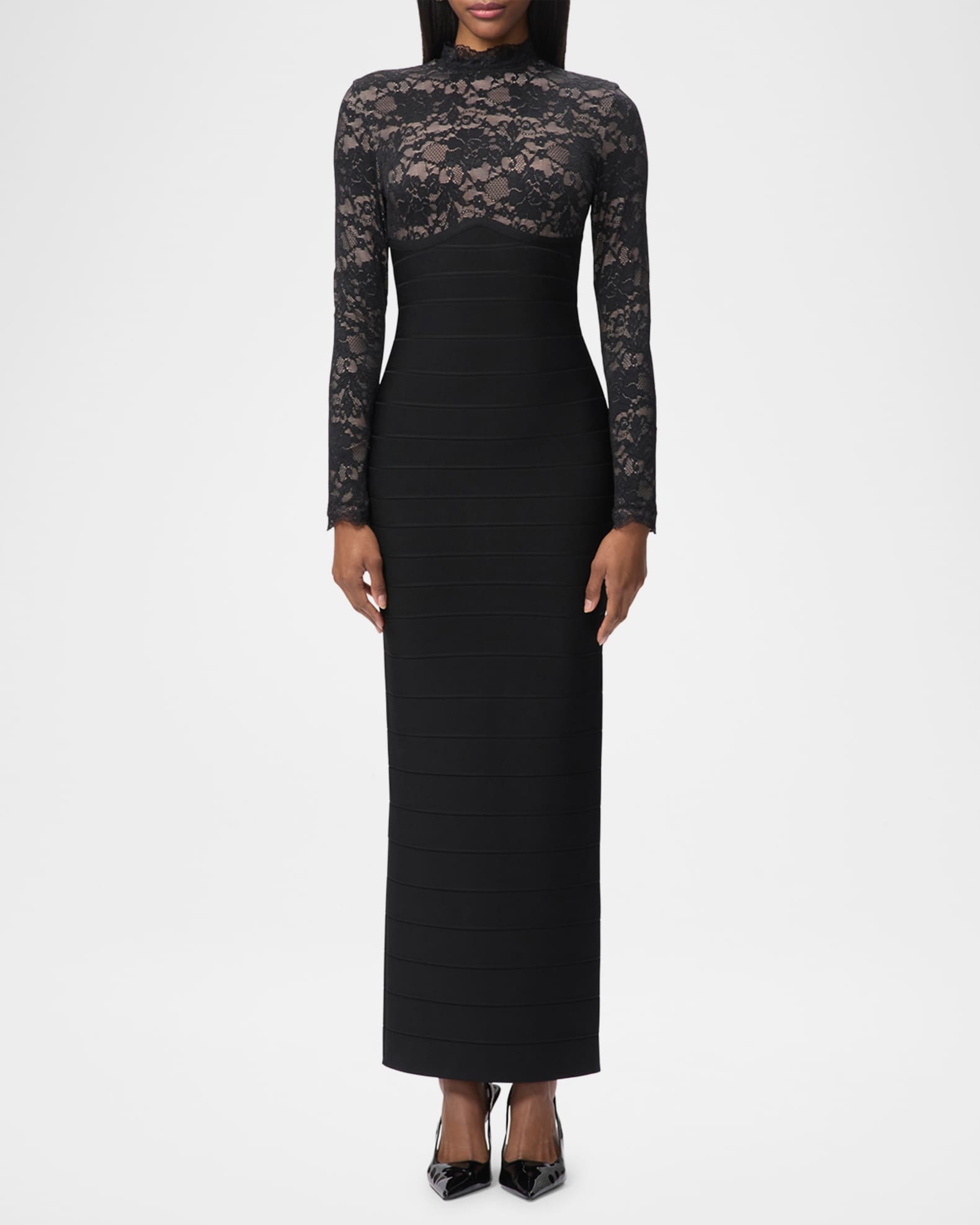floor length bandage dress Midnight Gala Bandage Dress Large (10/12) / Black main image 0