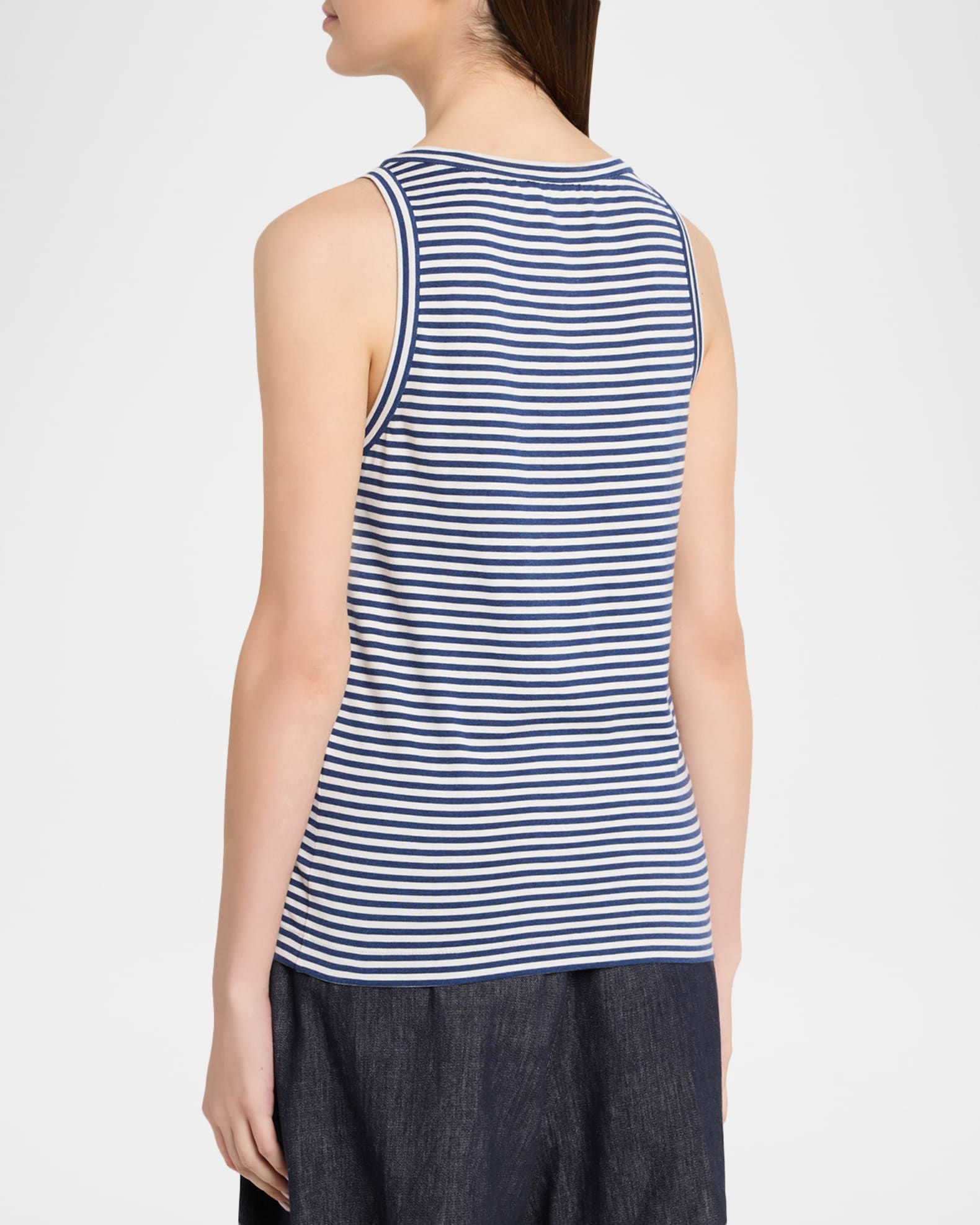 Brunello Cucinelli Striped Cotton Jersey Tank Top | Neiman Marcus
