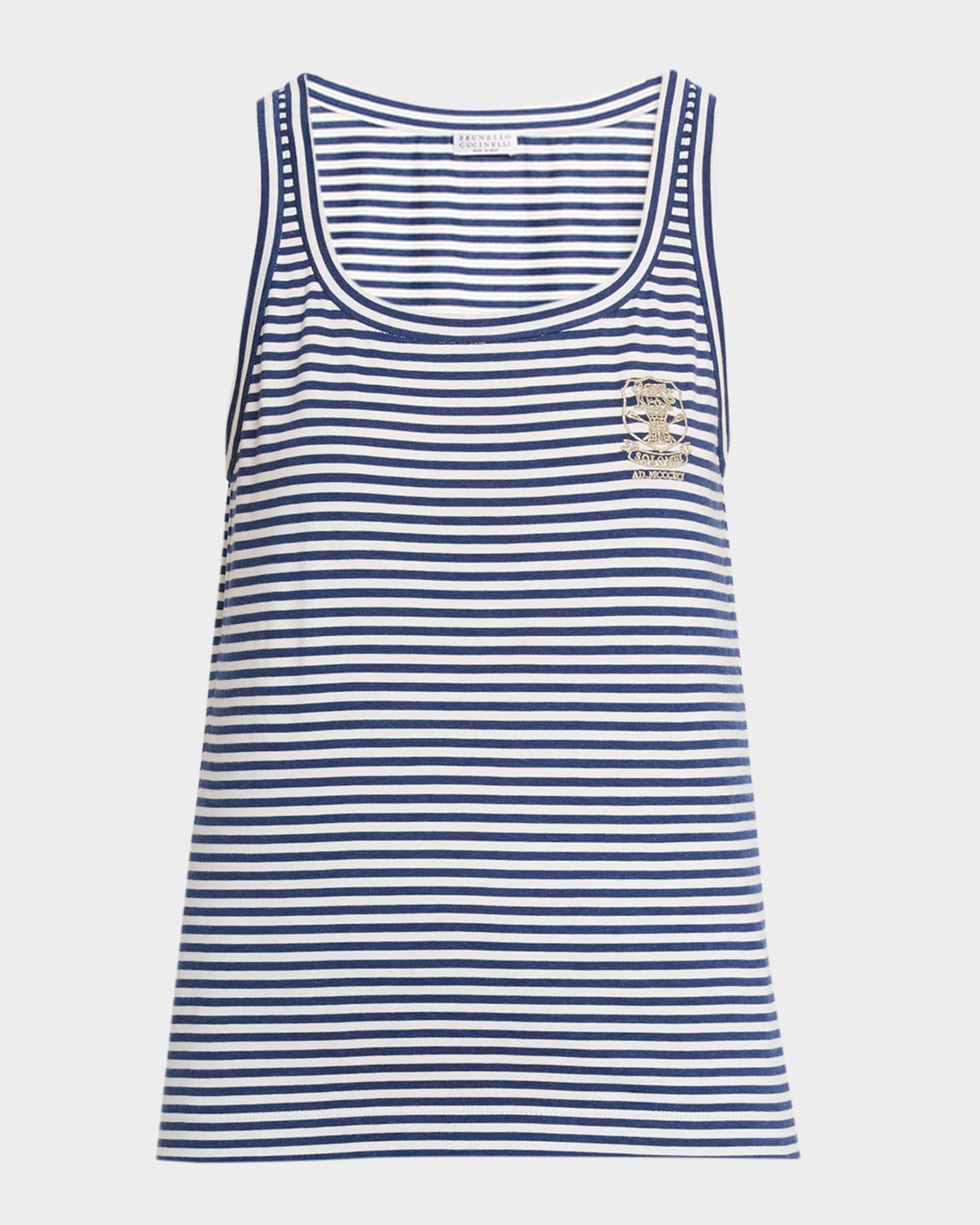 BRUNELLO CUCINELLIトップス Brunello Cucinelli Striped Cotton Jersey Tank Top | Neiman Marcus