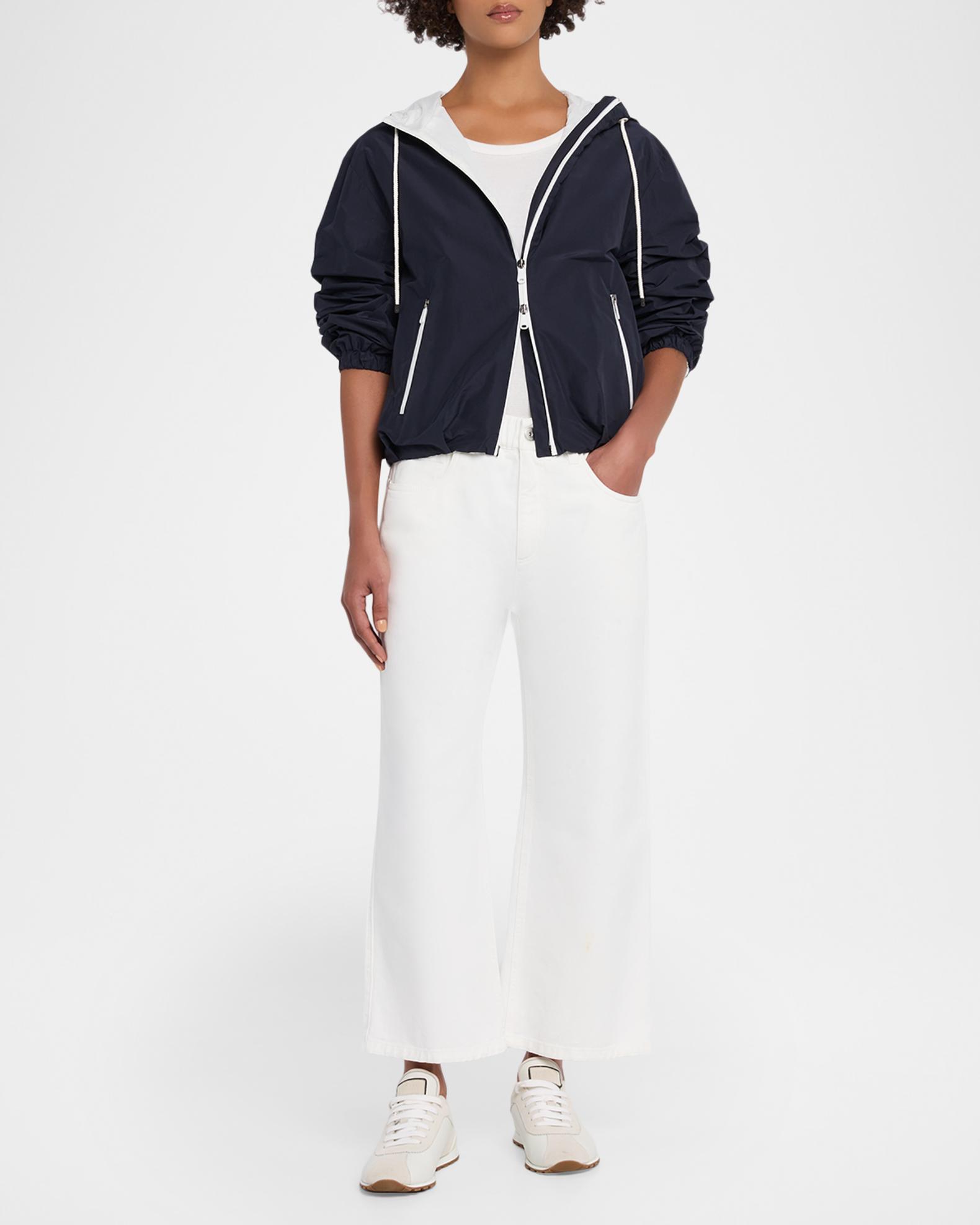 Brunello Cucinelli Techno Cotton Hooded Zip Jacket | Neiman Marcus