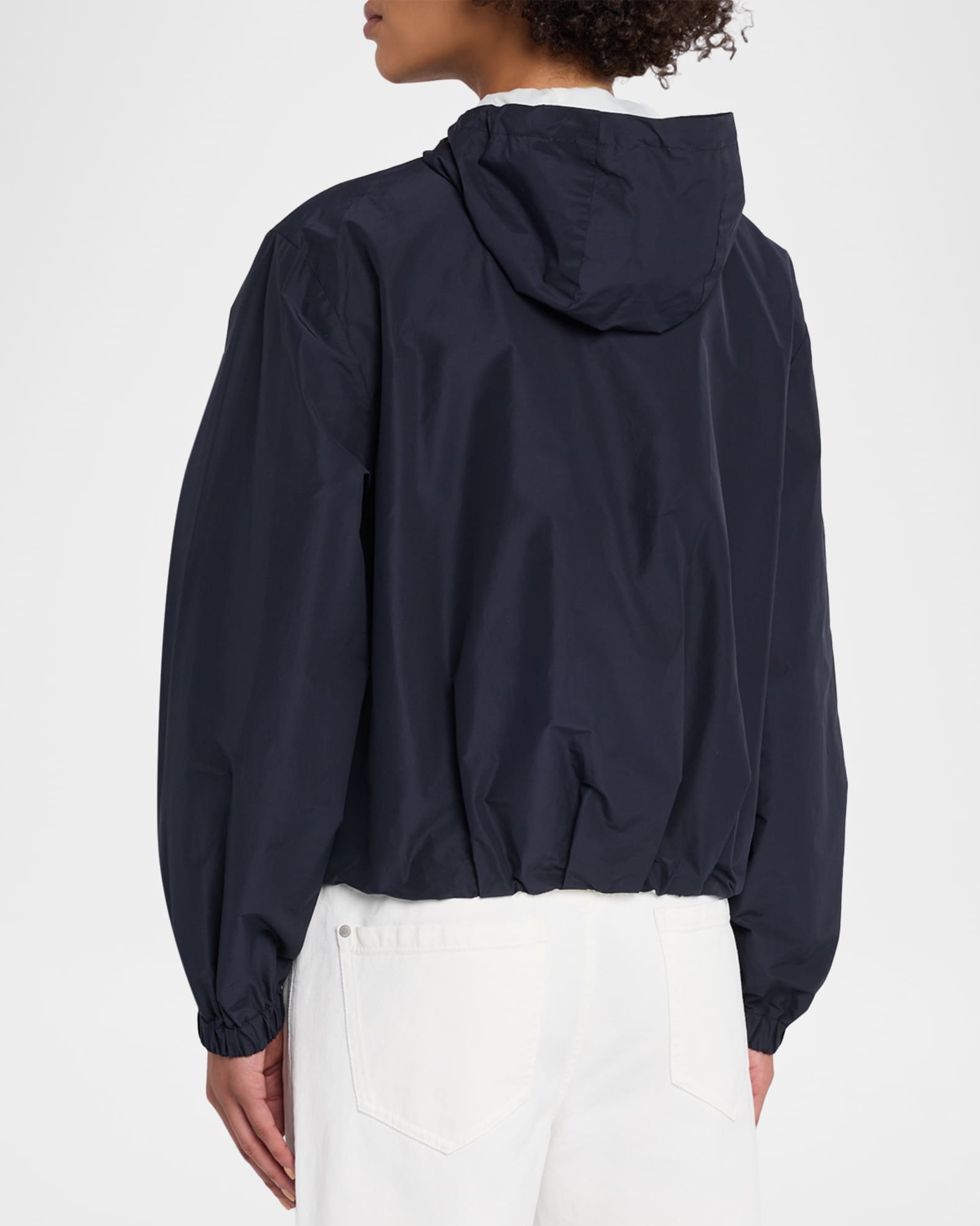 Brunello Cucinelli Techno Cotton Hooded Zip Jacket | Neiman Marcus