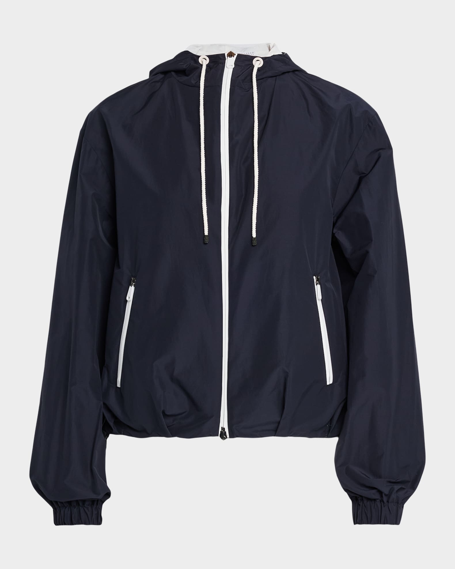 Brunello Cucinelli Techno Cotton Hooded Zip Jacket | Neiman Marcus