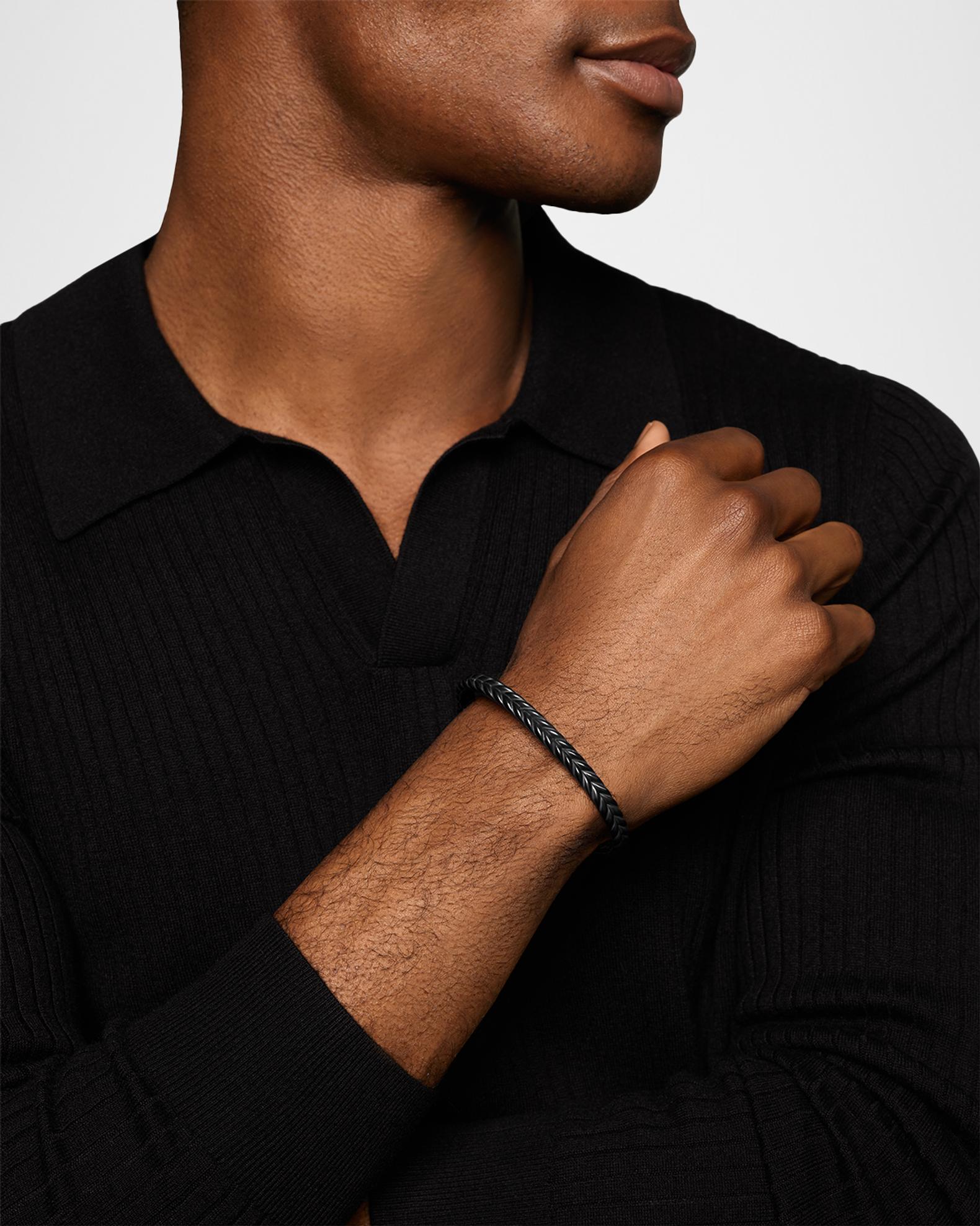 David Yurman Men's Chevron Flex Bracelet in Black Titanium, 6.4mm ...