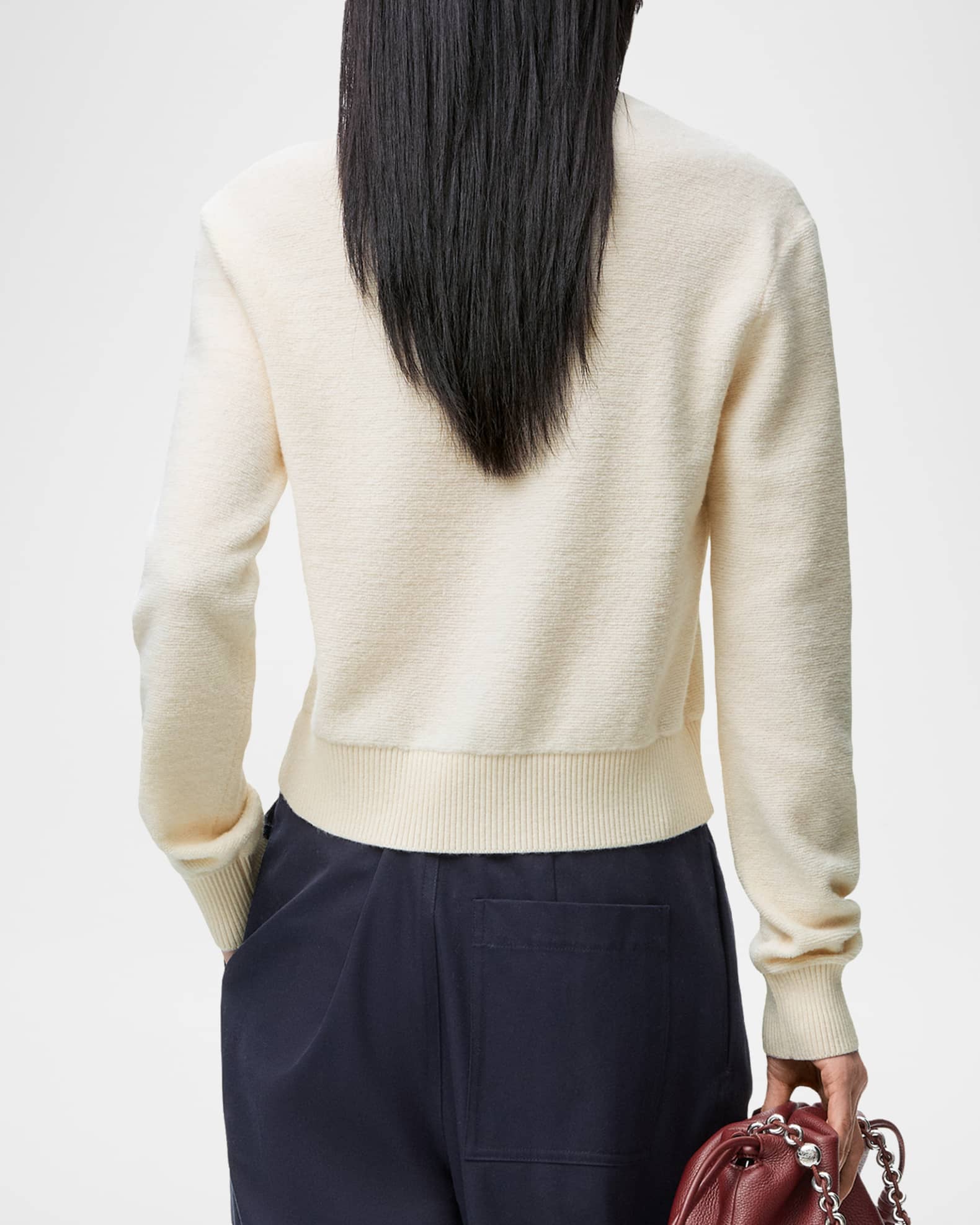 Loewe Logo Embroidered Wool Crewneck Sweater | Neiman Marcus