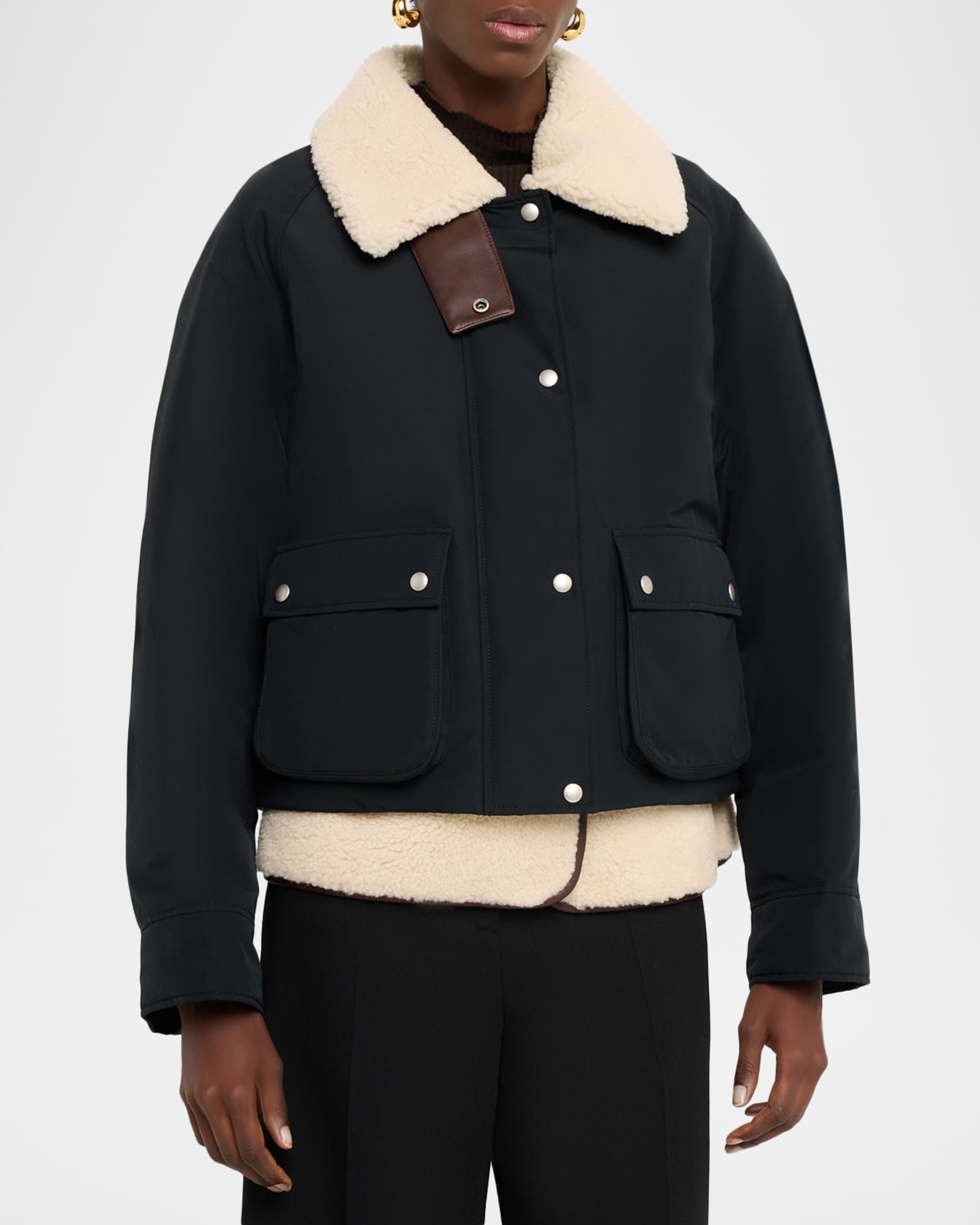 Loewe Puffer Jacket With Removable Lamb Shearling Vest | Neiman Marcus