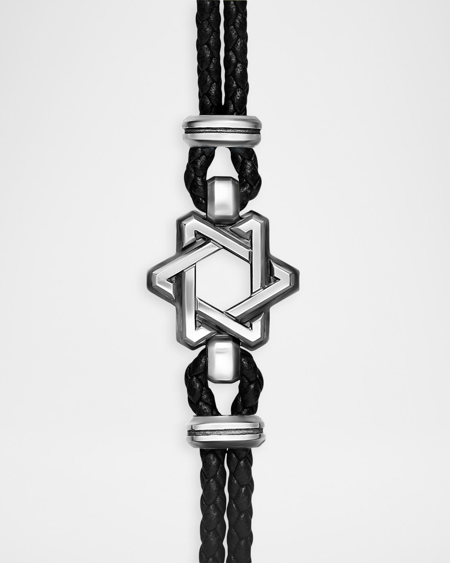 David Yurman Men's Streamline Star of David Leather Bracelet with ...