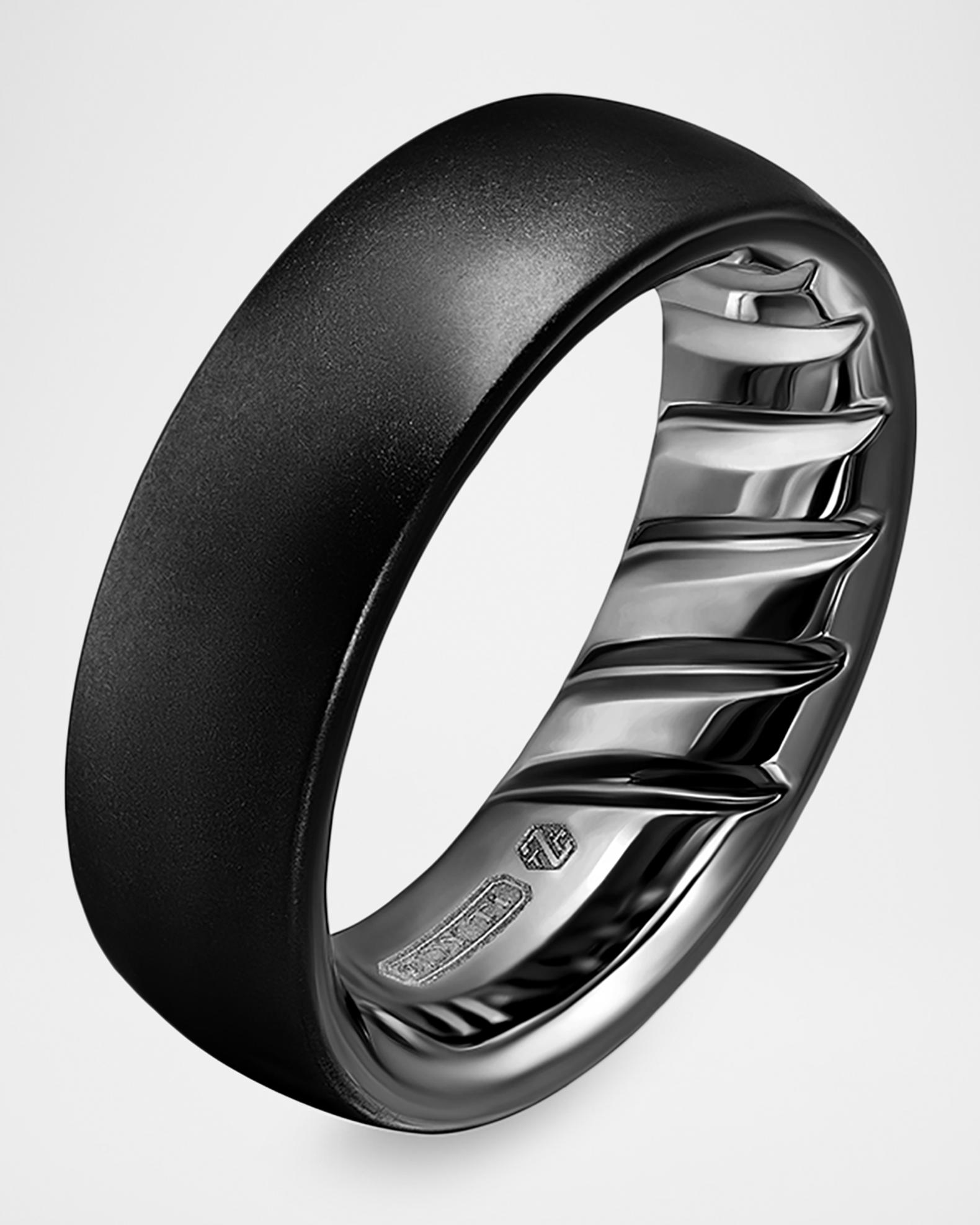 David Yurman Men's Streamline® Band Ring in Black Titanium, 7.6mm ...