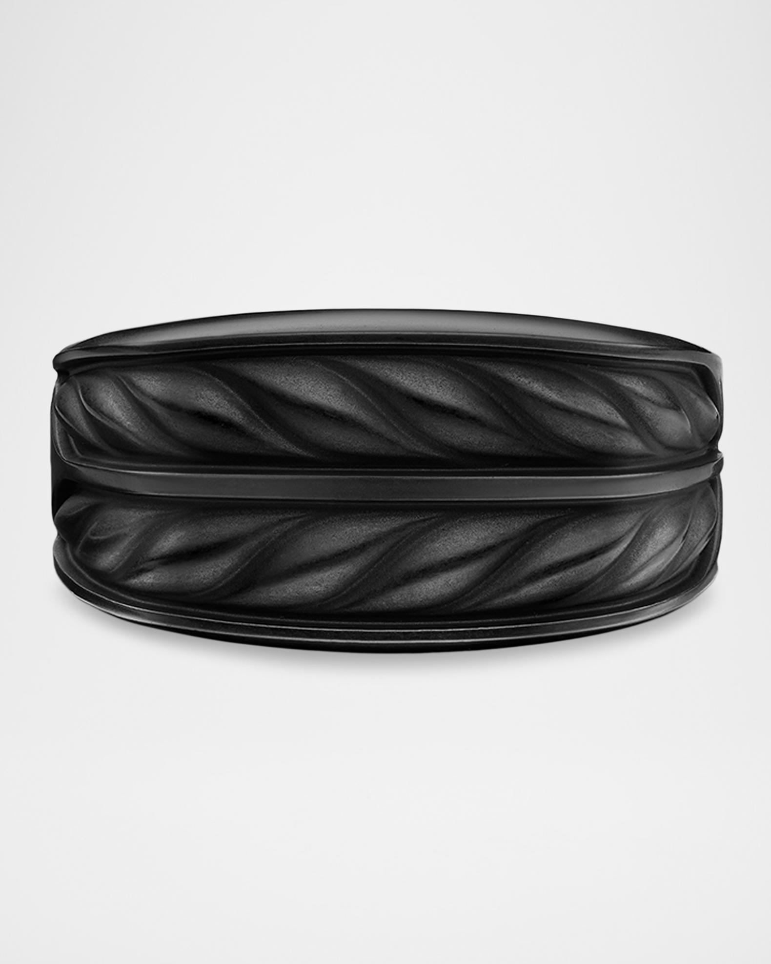 David Yurman Men's Chevron Three Sided Signet Ring in Black Titanium ...