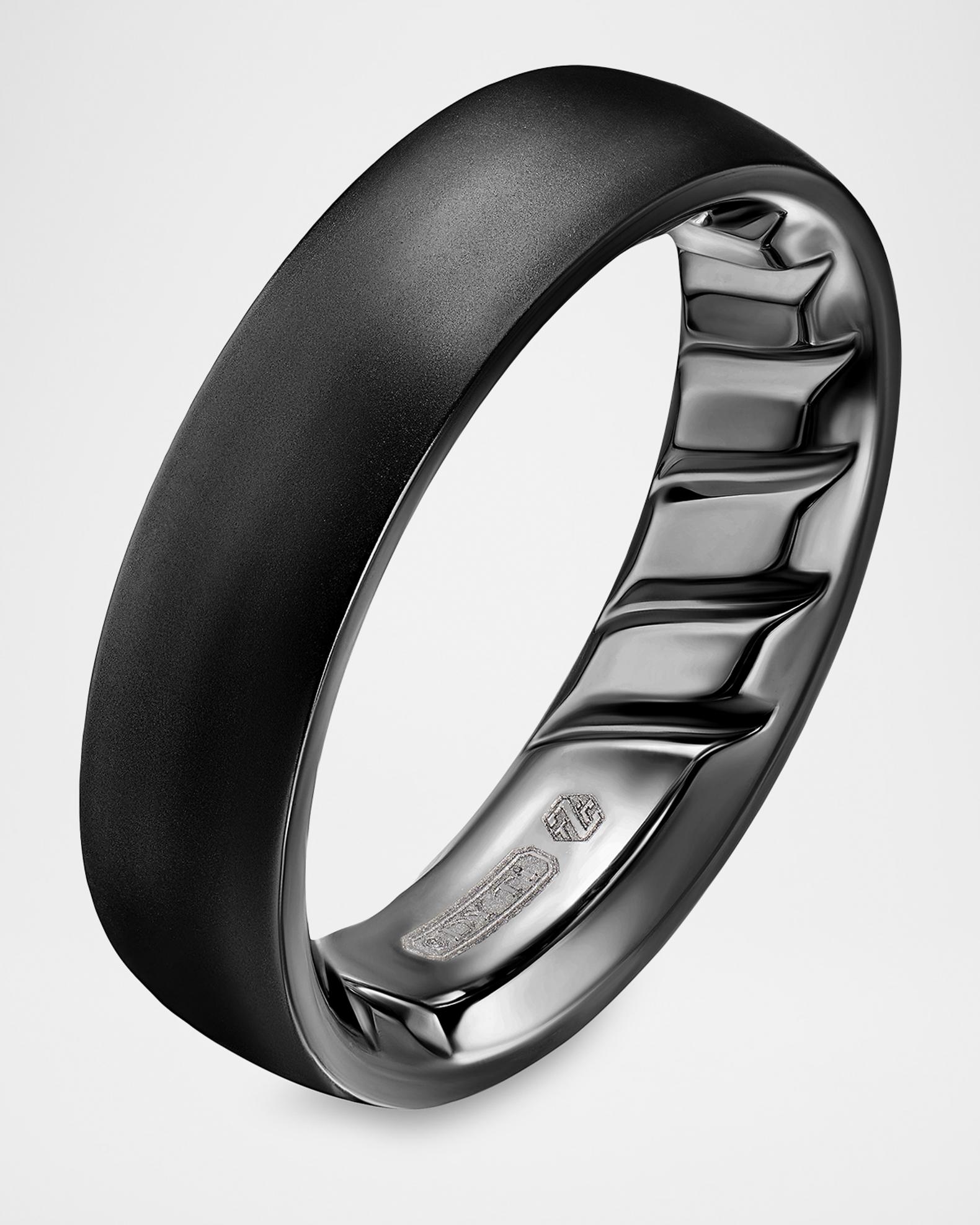David Yurman Men's Streamline® Band Ring in Black Titanium, 6.2mm ...