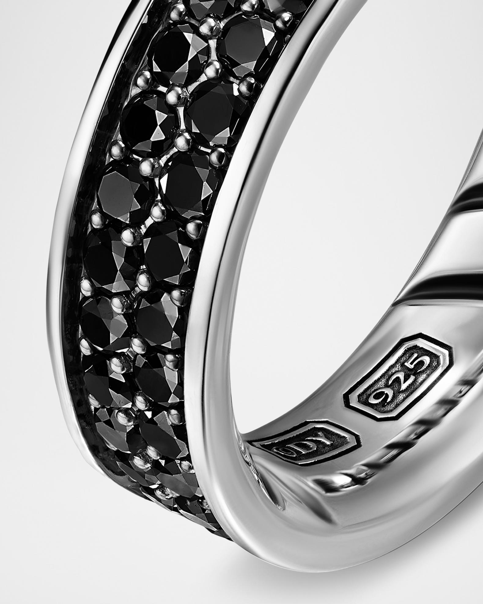 David Yurman Men's Streamline® Band Ring in Sterling Silver with Black ...