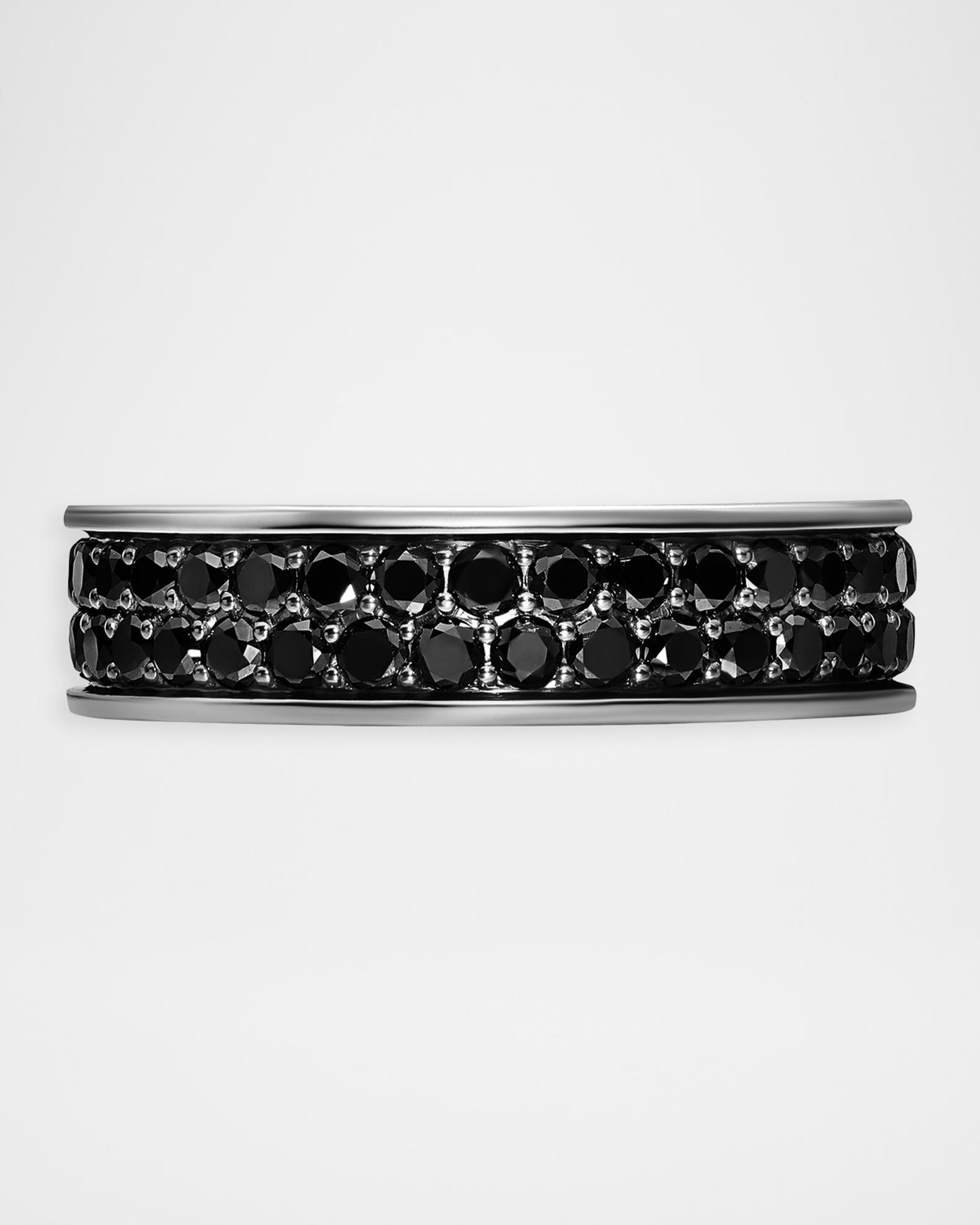 David Yurman Men's Streamline® Band Ring in Sterling Silver with Black ...