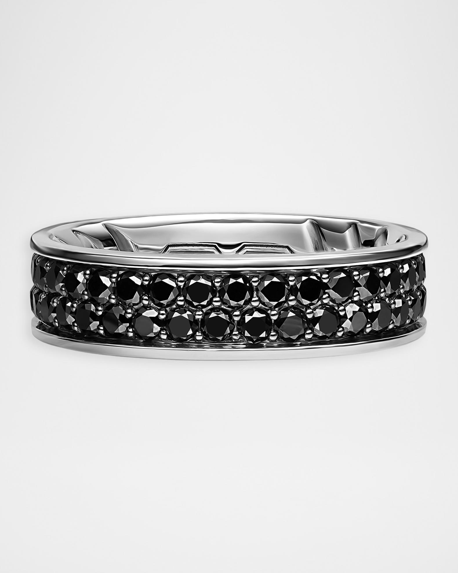 David Yurman Men's Streamline® Band Ring in Sterling Silver with Black ...