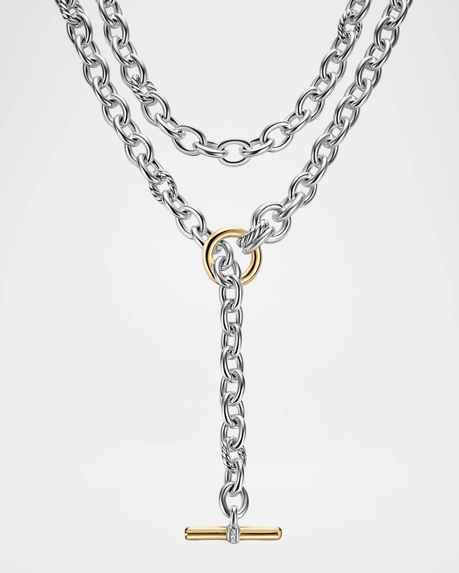 David Yurman DY Mercer Convertible Chain Necklace in Silver with