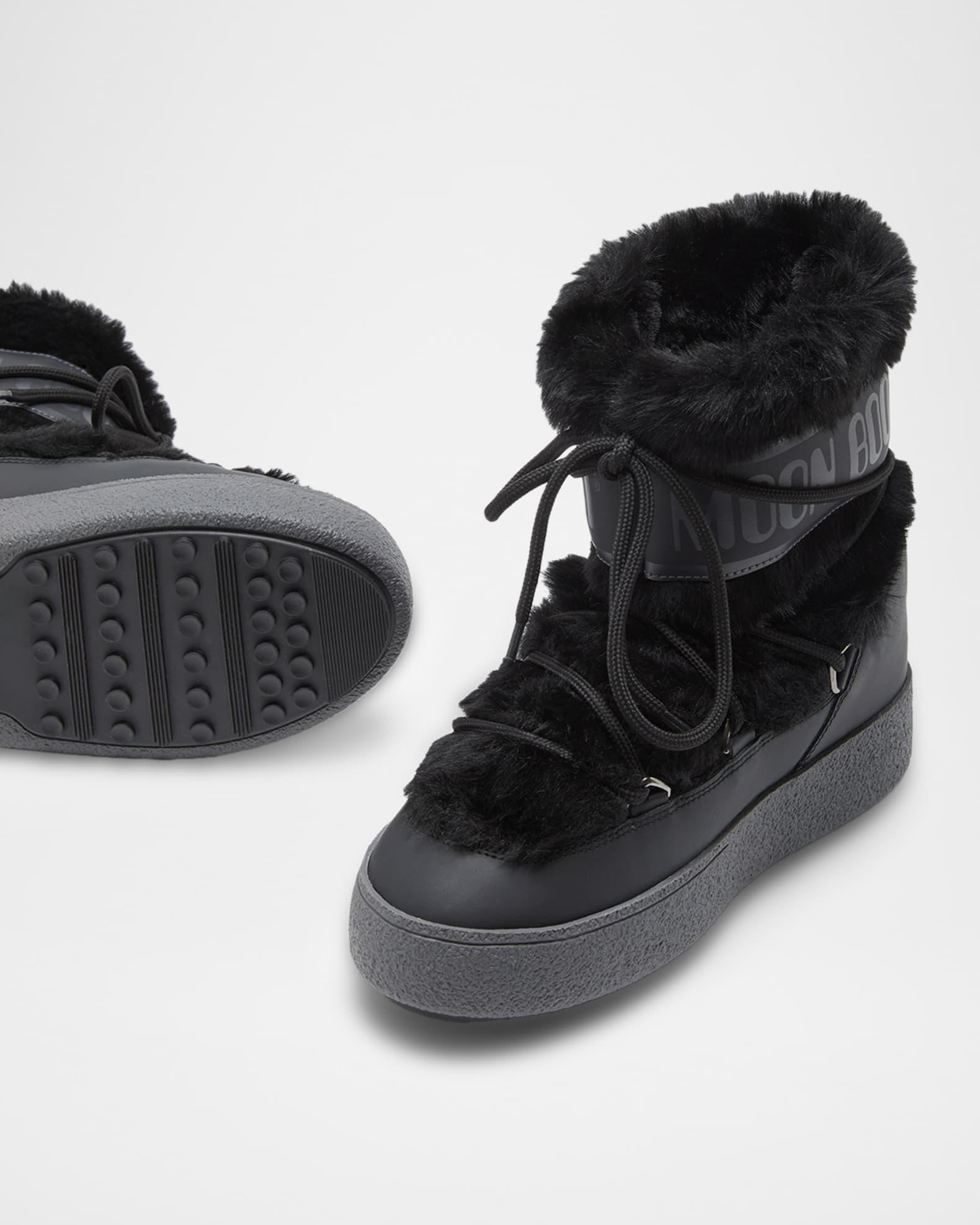 Moon Boot Ltrack Faux Fur Ankle Snow Boots | Neiman Marcus