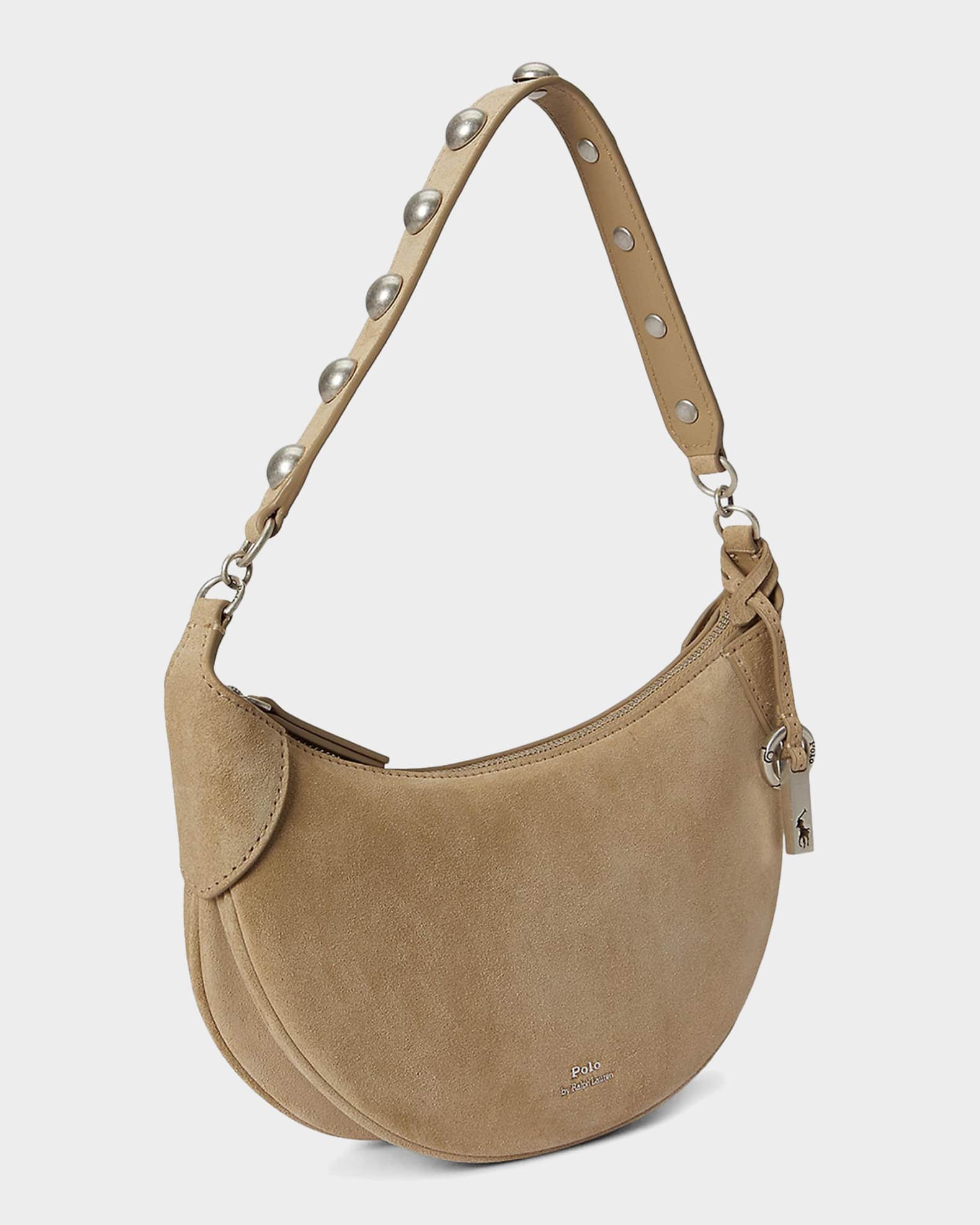 Polo Ralph Lauren Polo ID Suede Mini Studded Bag | Neiman Marcus