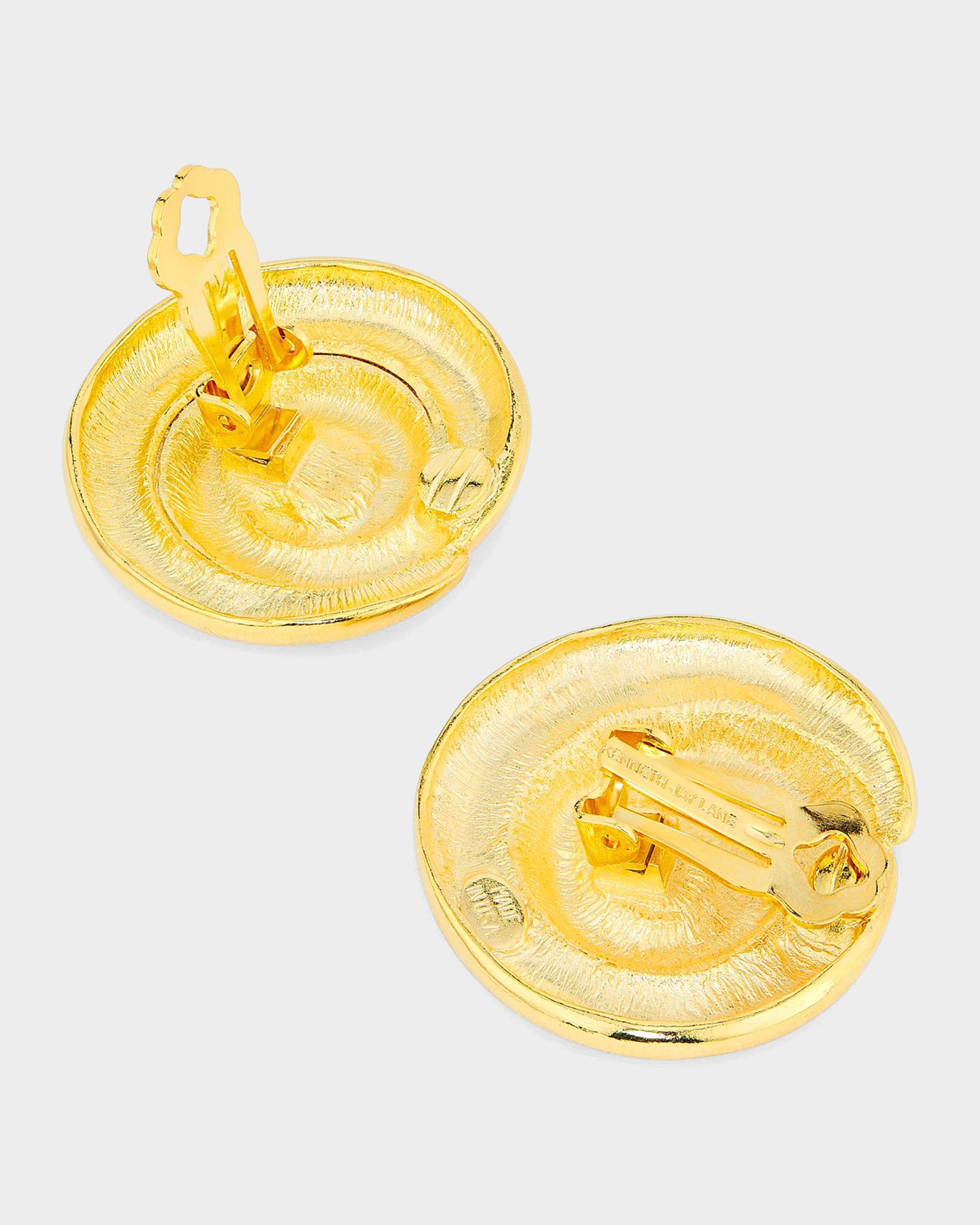 Golconda by Kenneth Jay Lane Swirl Button Earrings | Neiman Marcus