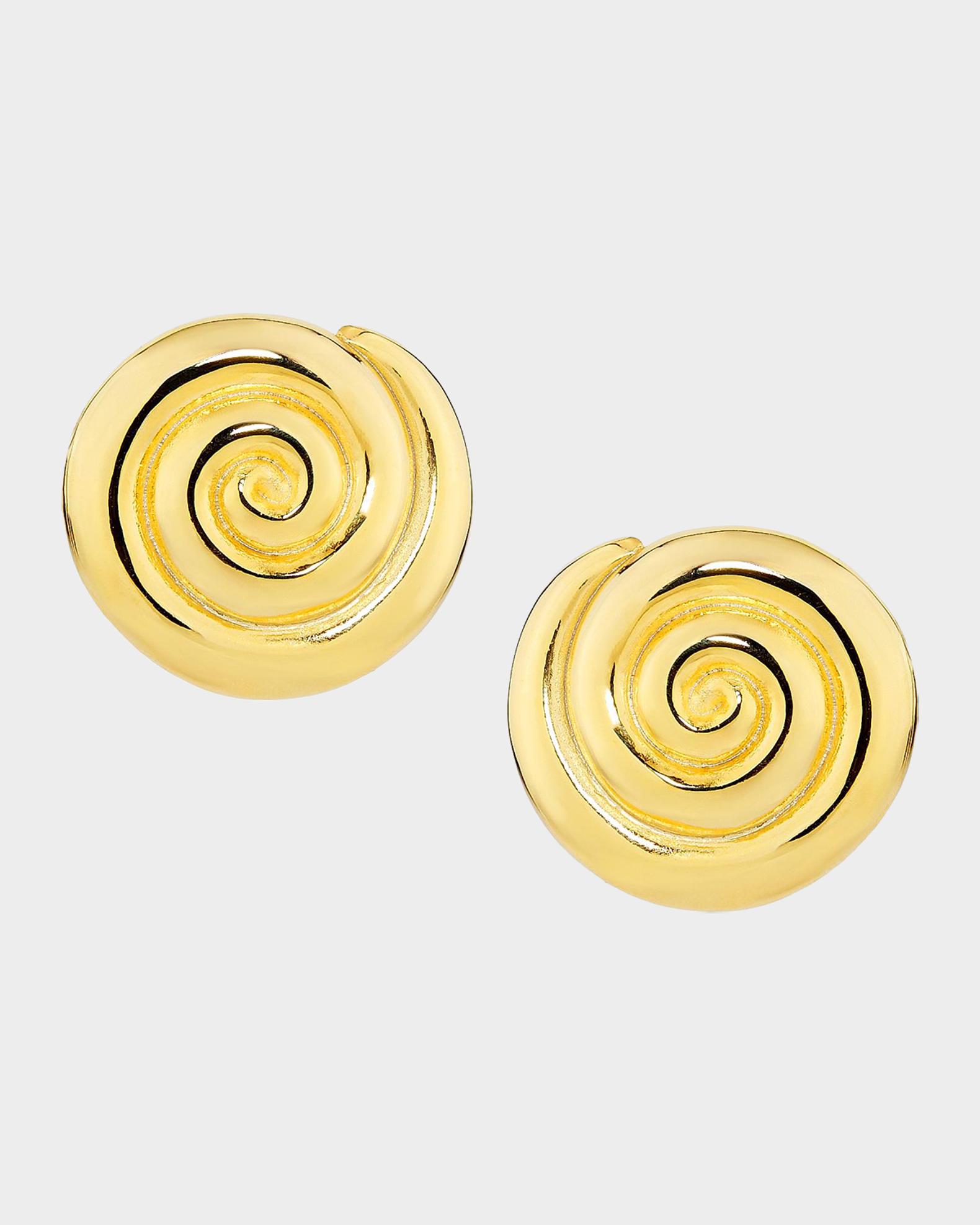 Golconda by Kenneth Jay Lane Swirl Button Earrings | Neiman Marcus