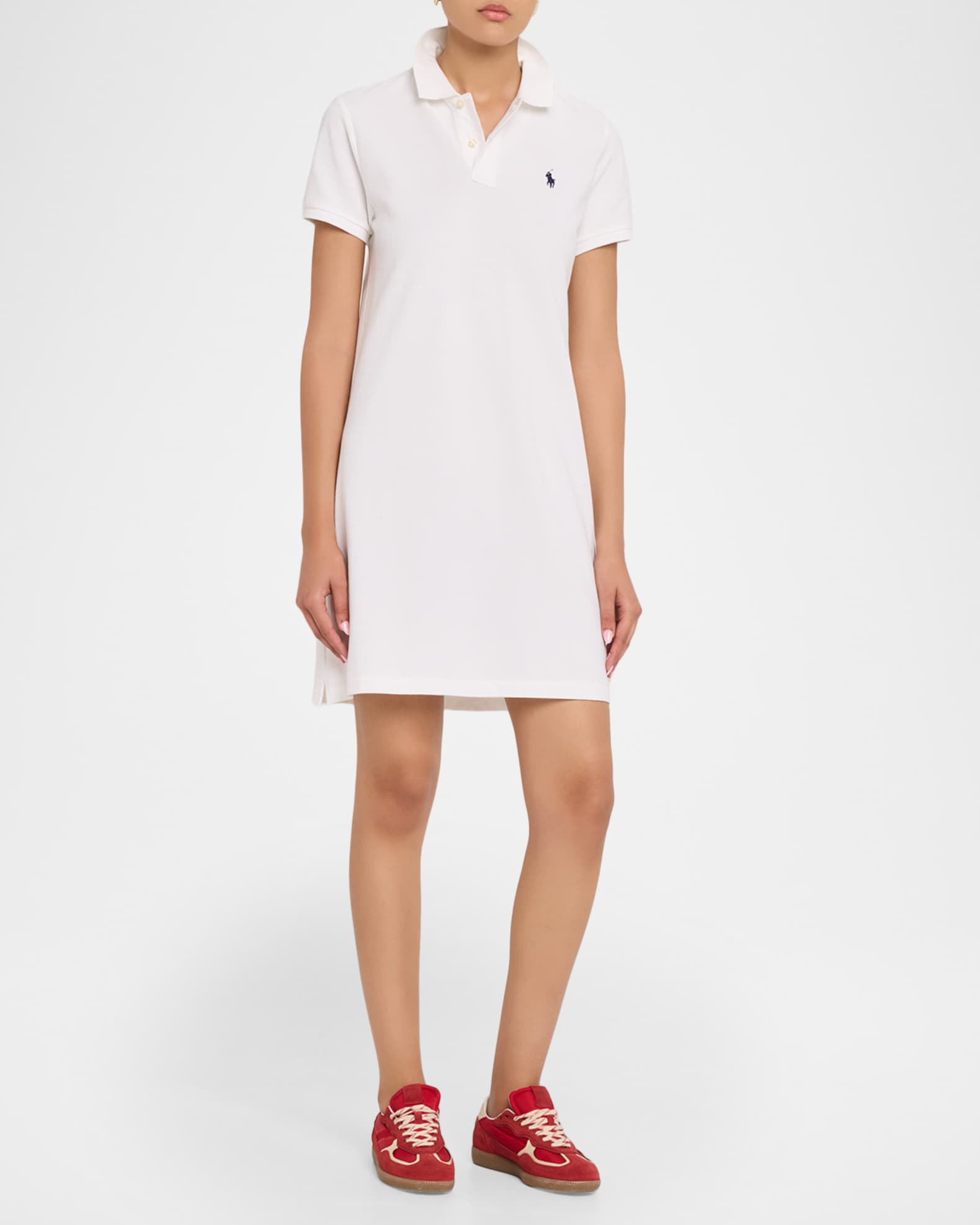 Polo Ralph Lauren Short-Sleeve Cotton Polo Mini Dress | Neiman Marcus