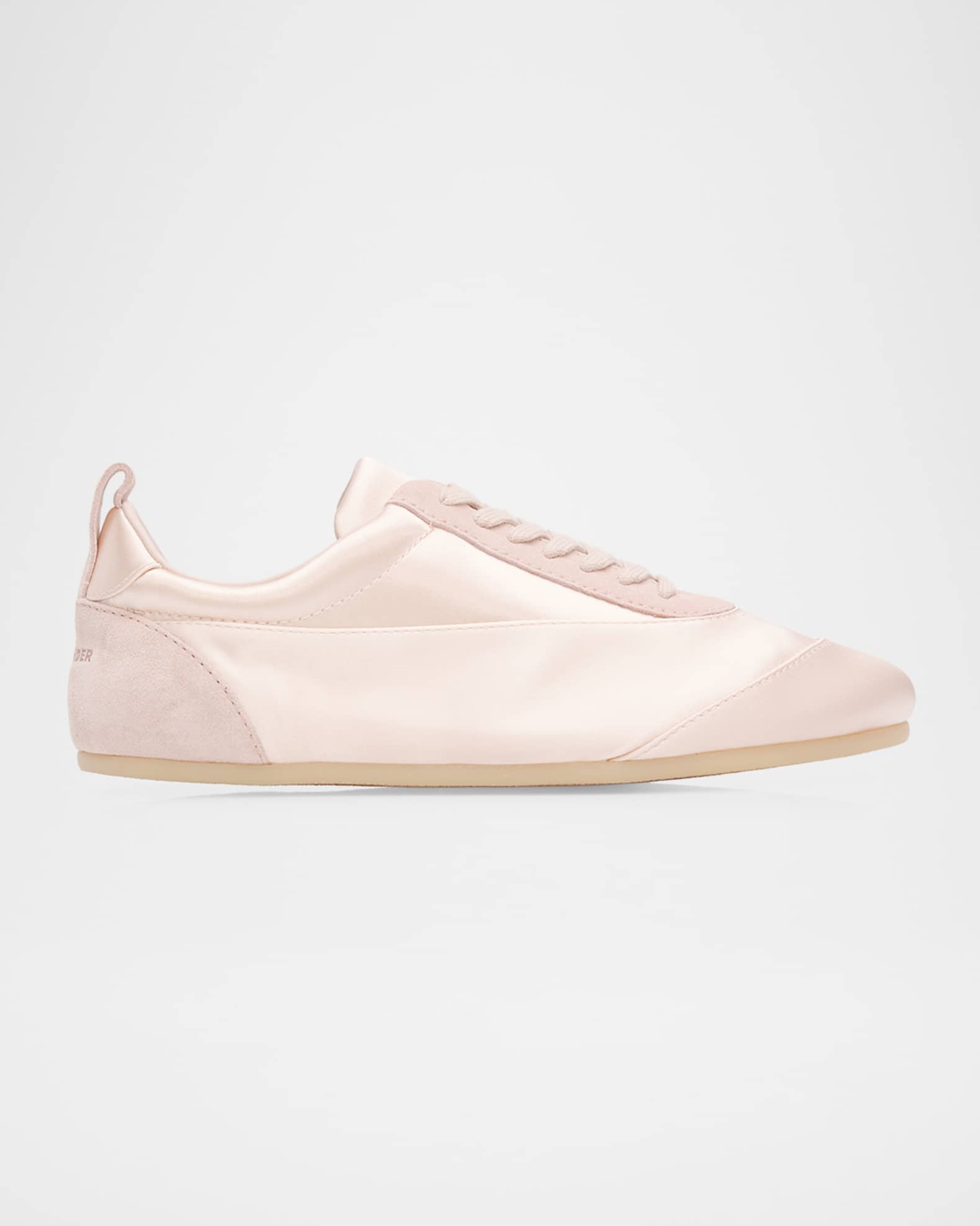 Jil Sander Etage Satin and Suede Low-Top Sneakers | Neiman Marcus